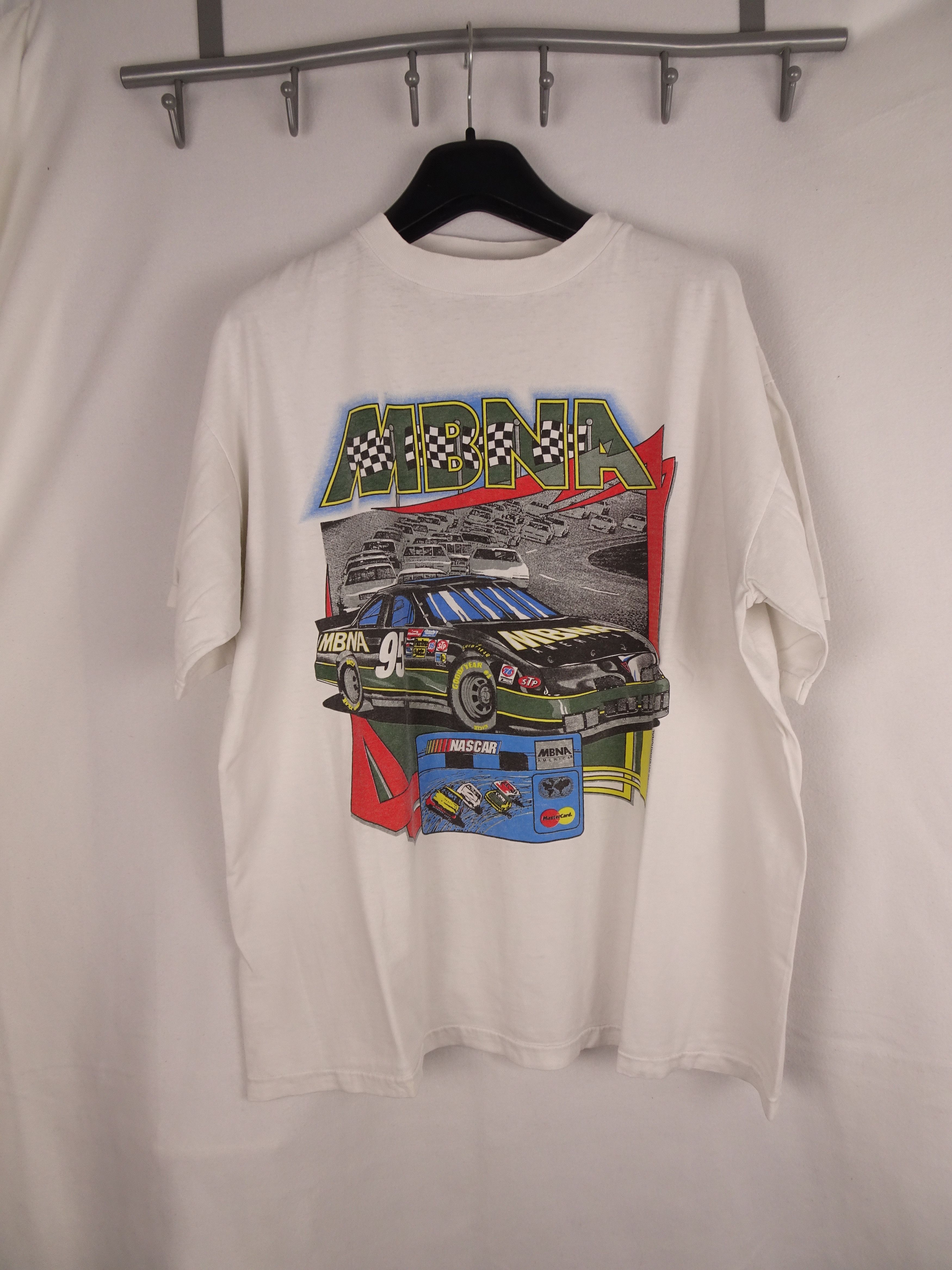 Tultex Vtg '95 NASCAR MBNA MOTORSPORTS RACING Single Stitch T-Shirt Size US XL / EU 56 / 4 - 1 Thumbnail