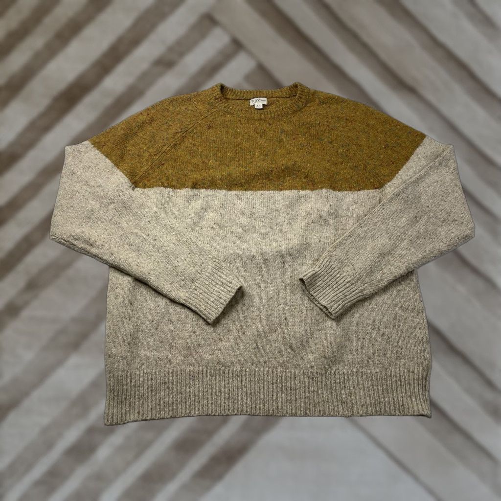 J.Crew J.Crew Sweater Pullover Colorblock Crew Neck Wool Blend Tan XL Men’s Wool Blend Knit Crew Neck Sweater Colorblock Fall Winter Size US XL / EU 56 / 4 - 1 Thumbnail