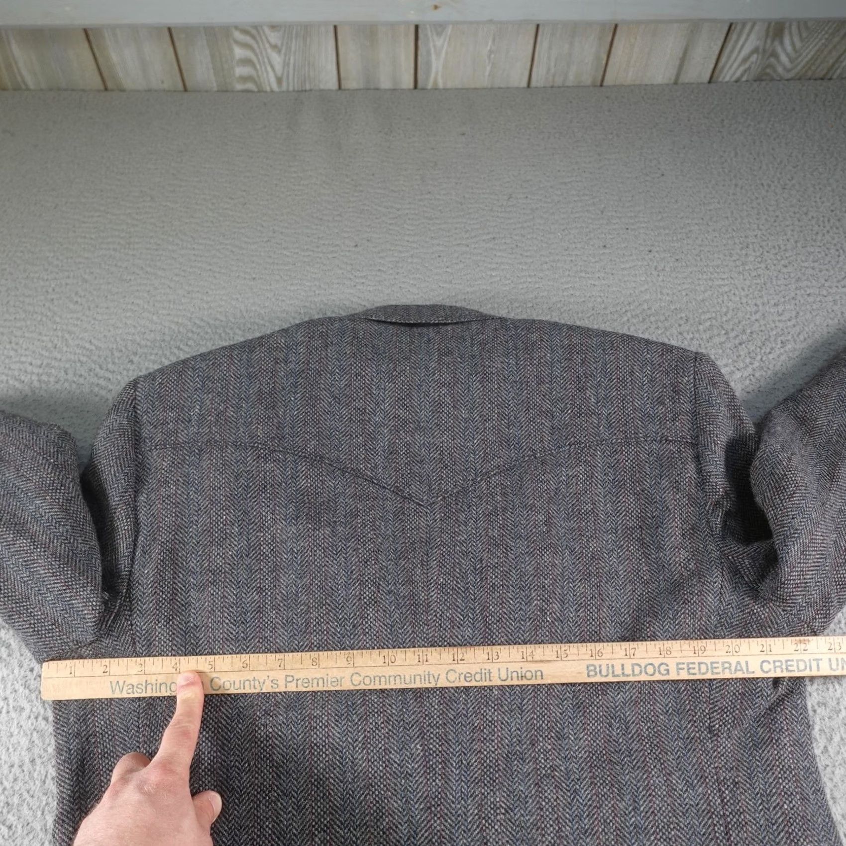 Vintage VINTAGE Circle S Mens 44R Gray Wool Western Rockabilly Cowboy Rodeo Ranch Sport Coat Jacket Size 44R - 7 Thumbnail