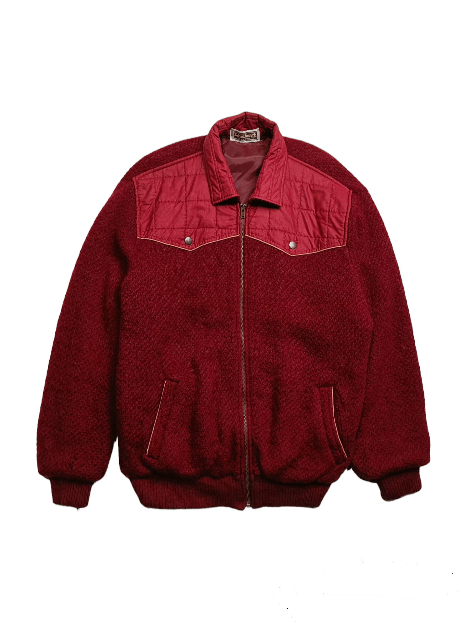 Lindbergh Vintage Lindbergh Maroon Knit Jacket Size US M / EU 48-50 / 2 - 1 Thumbnail
