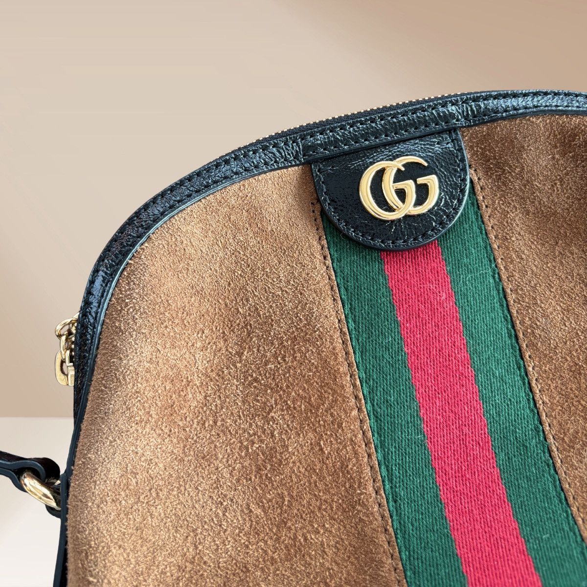 Gucci Gucci Ophidia Small Shoulder Bag – Suede with Web Stripe Size ONE SIZE - 6 Thumbnail