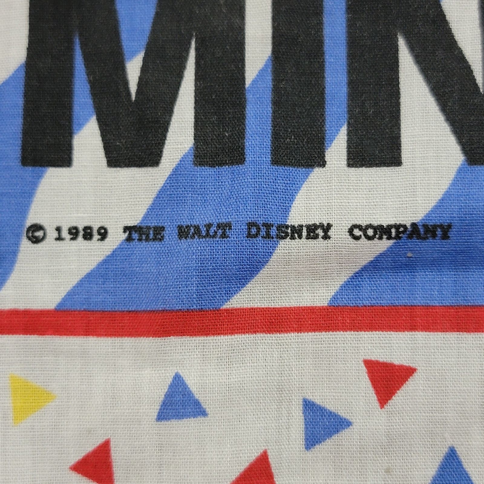 Disney VINTAGE 1989 Walt Disney Mickey & Minnie "Cool" Bandanna Size ONE SIZE - 2 Thumbnail