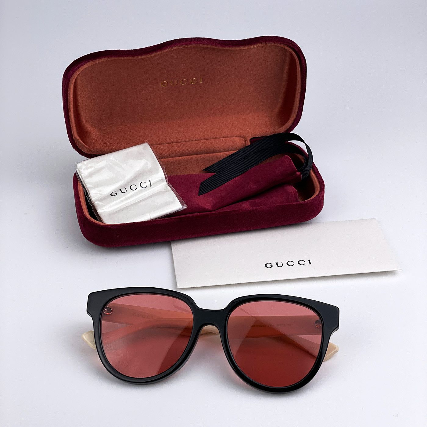 Gucci NEW Gucci GG0960SA 004 Black White Orange Women Sunglasses Size ONE SIZE - 8 Thumbnail
