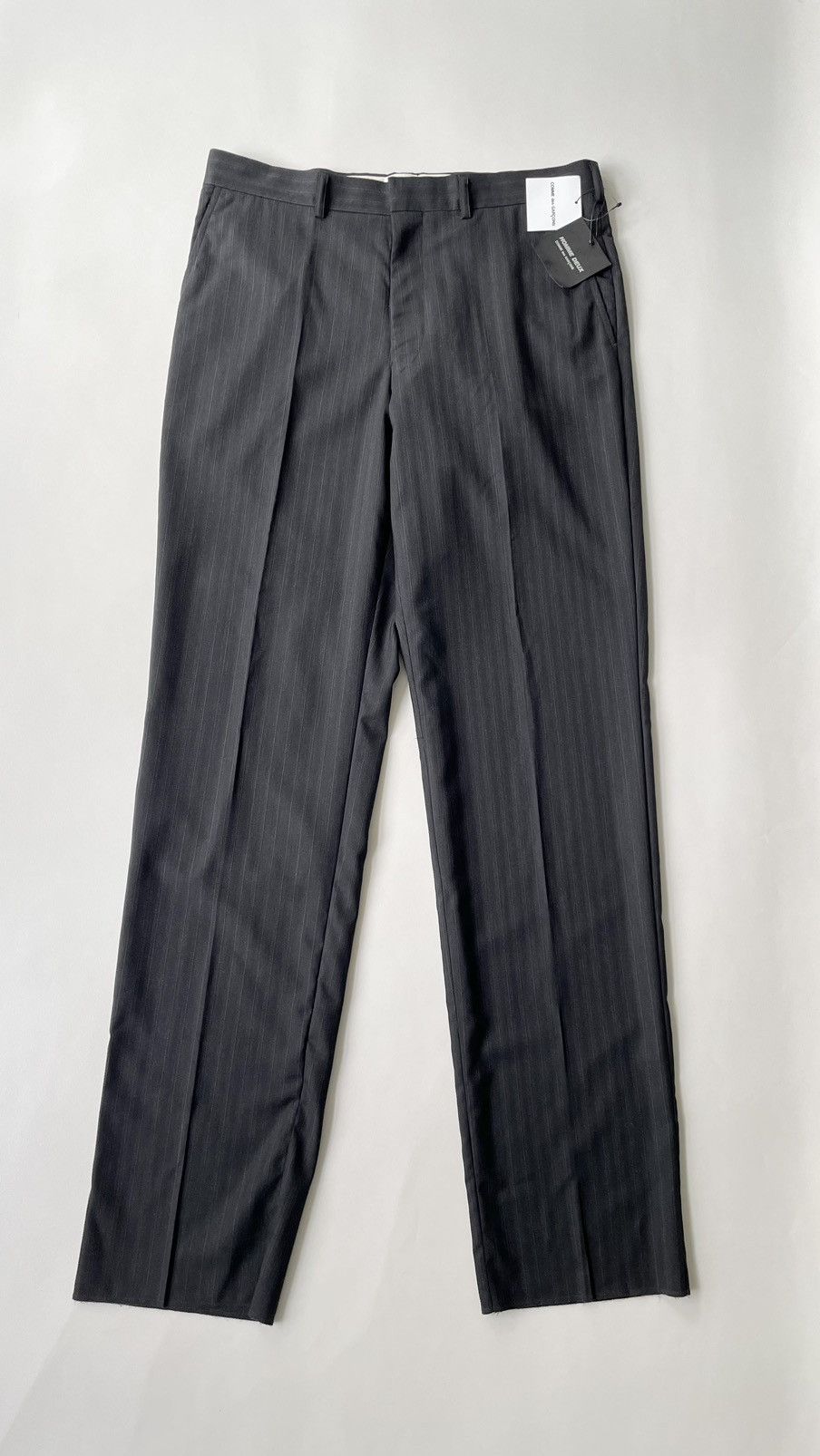 Comme des Garcons A/W 11 Black/Grey Pinstripe Wool Trousers Size US 34 / EU 50 - 1 Thumbnail