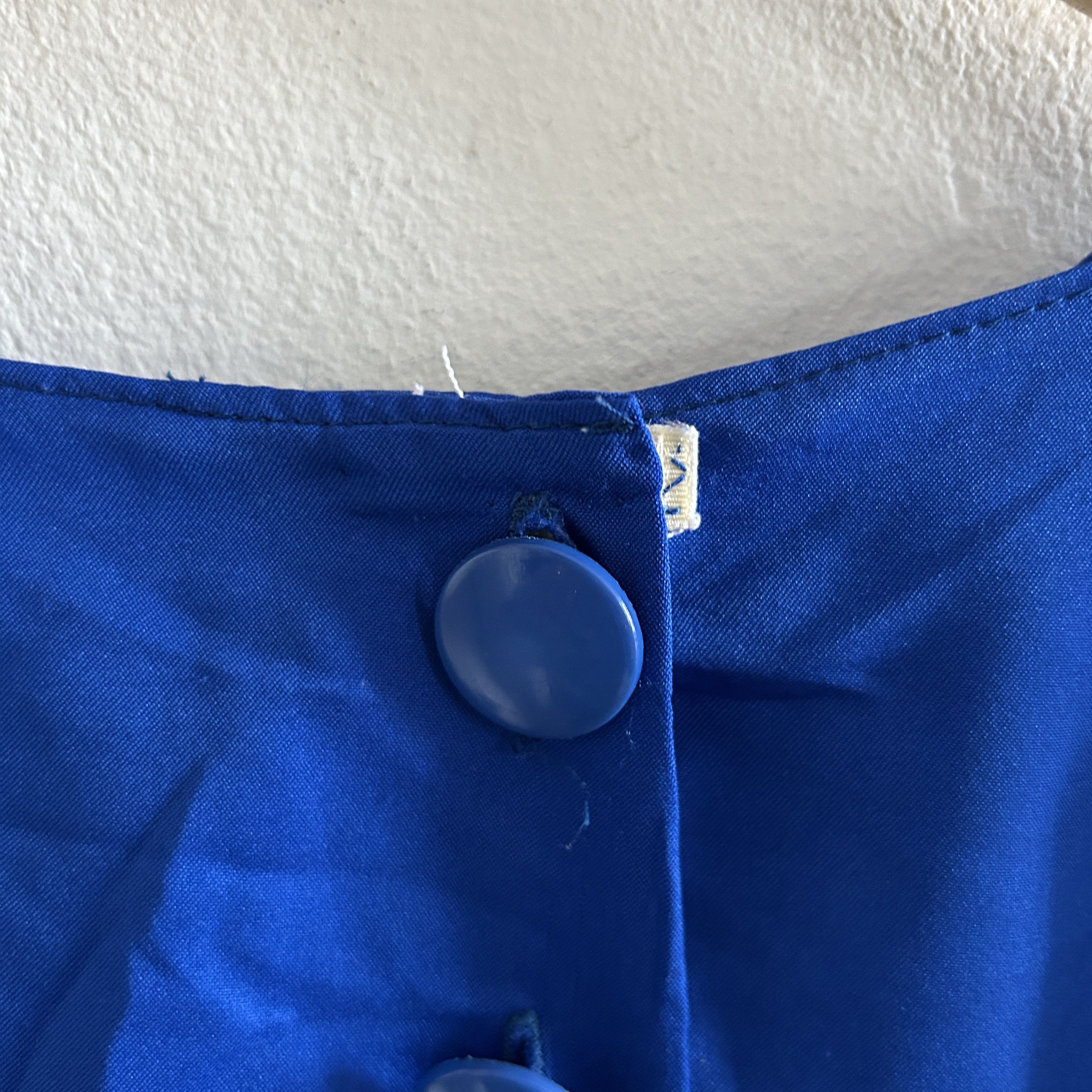 Vintage Vintage 80s Cobalt Blue Dolman Sleeve Midi Tunic Dress Size S / US 4 / IT 40 - 11 Thumbnail
