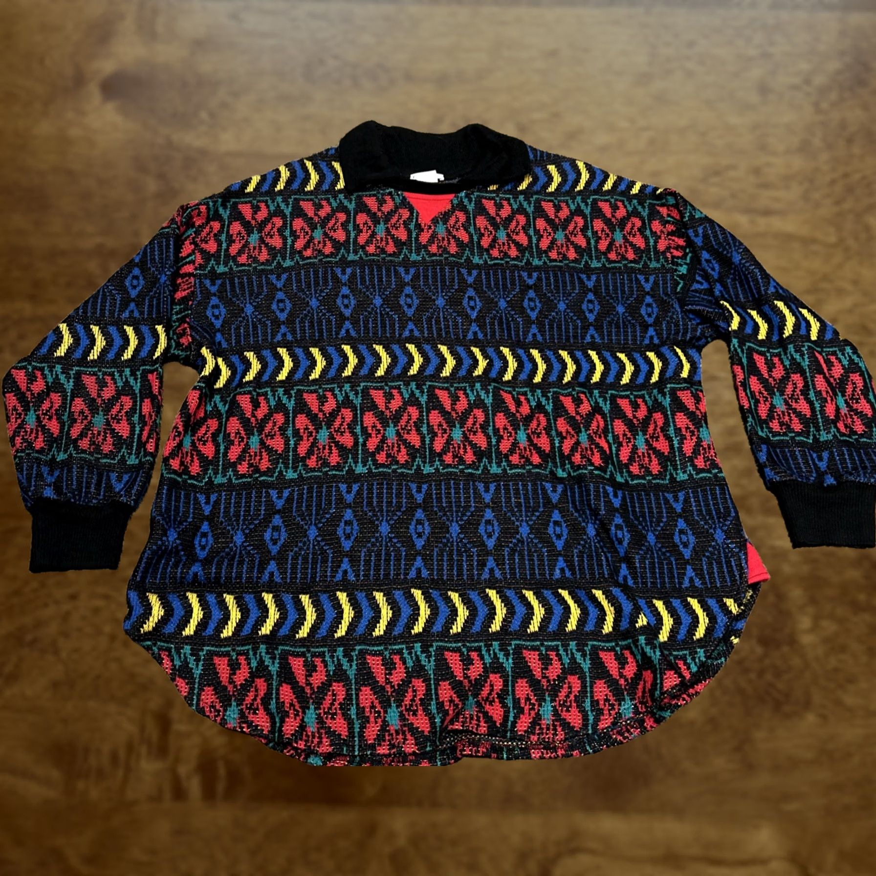 Vintage VINTAGE E-G-O Sweater Women’s 16W Black Blue Acrylic Blend Made USA Pullover B4 Vtg Size XXL / US 16-18 / IT 52-54 - 1 Thumbnail