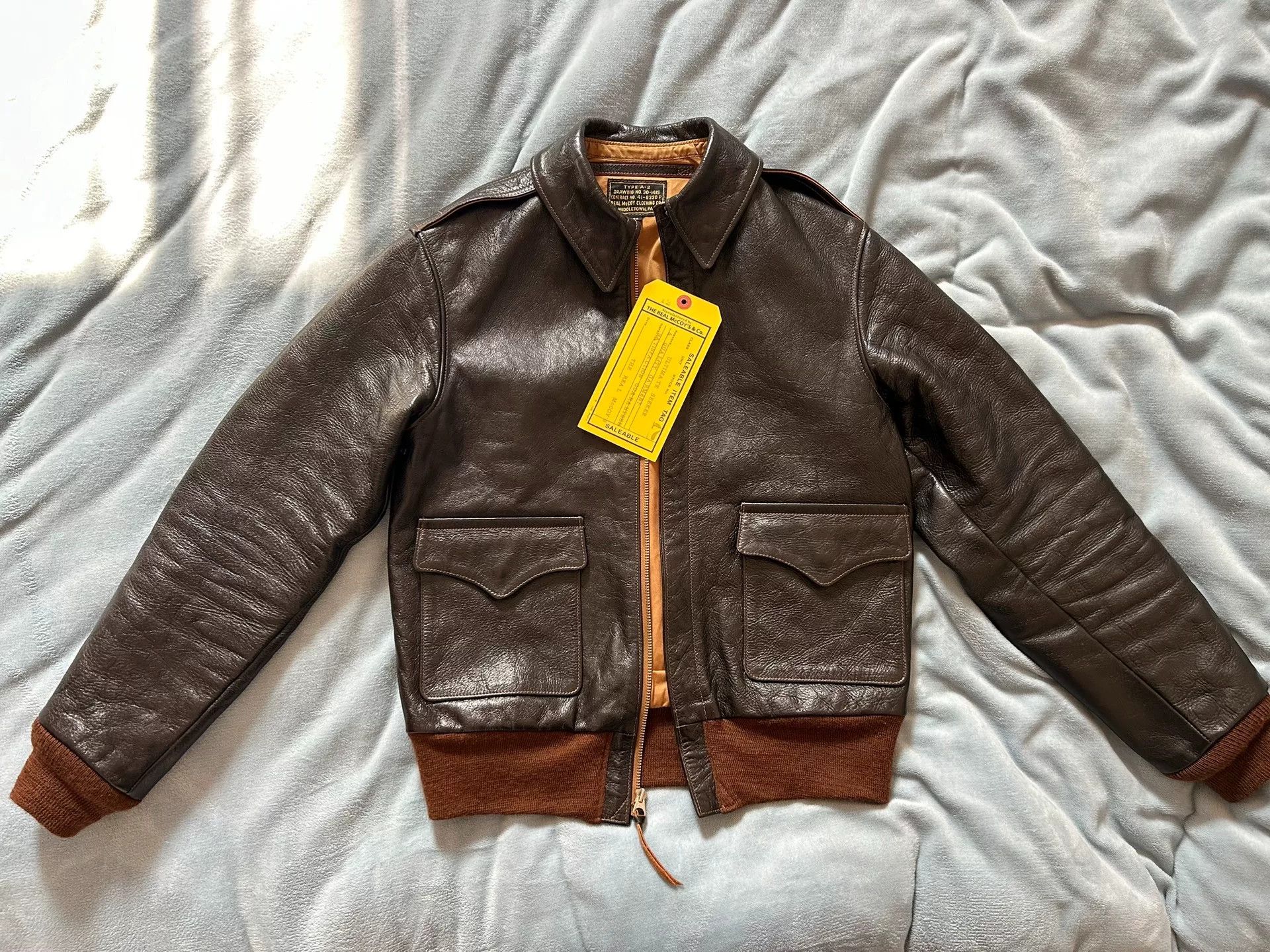 The Real McCoy's the real mccoy a2 tea core leather jacket Size US S / EU 44-46 / 1 - 1 Thumbnail