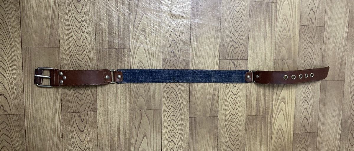 Dolce & Gabbana Rare Design Vintage Dolce Gabbana Denim Leather Belt 1990s Size ONE SIZE - 2 Thumbnail