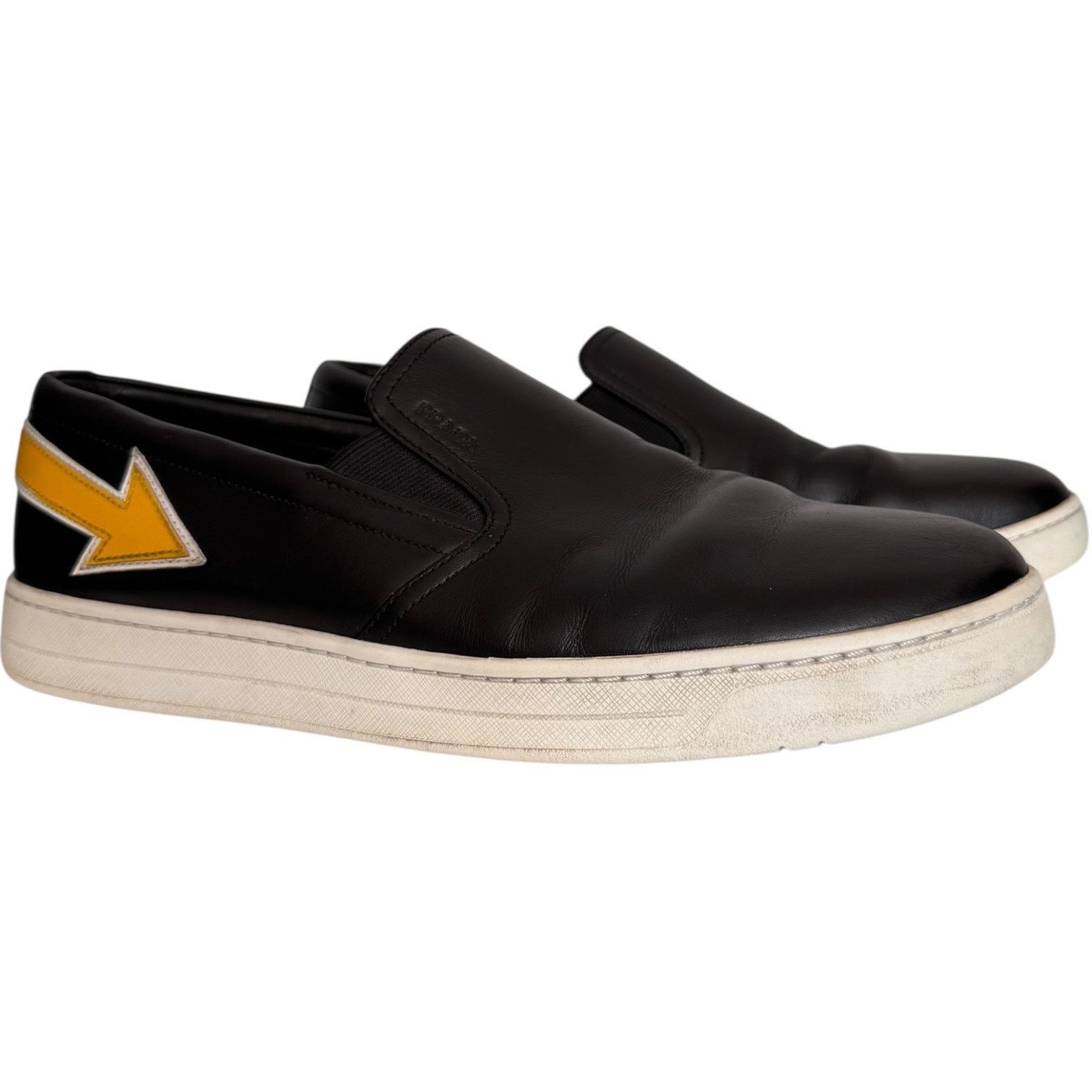 Prada Prada Linea Rossa Black Leather Slip-On Sneakers Italy 7.5 Size US 7.5 / EU 40-41 - 17 Thumbnail