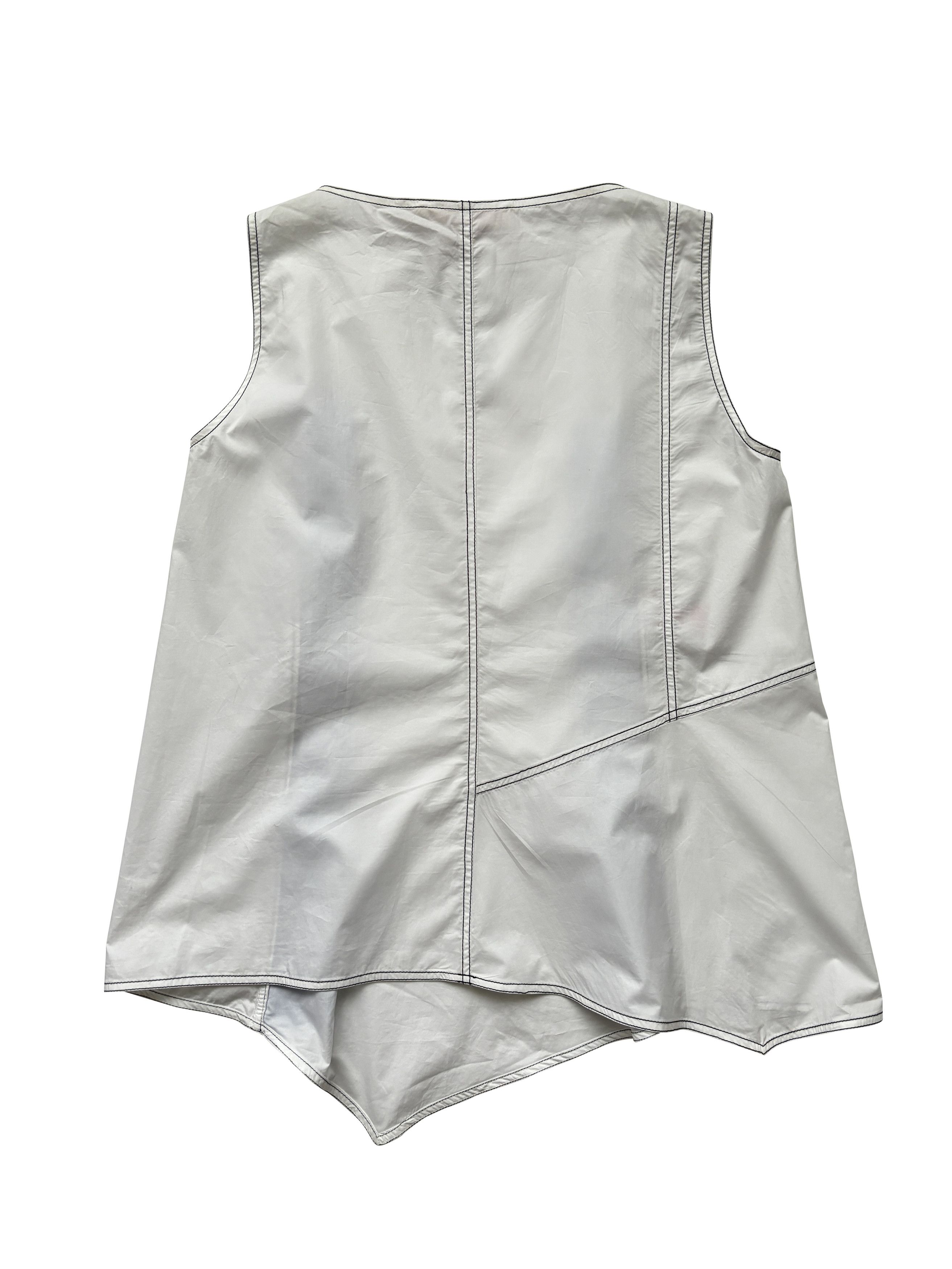 Marni ⚡️QUICK SALE⚡️Marni White with Blue Asymmetric Tank Top Size S / US 4 / IT 40 - 3 Thumbnail