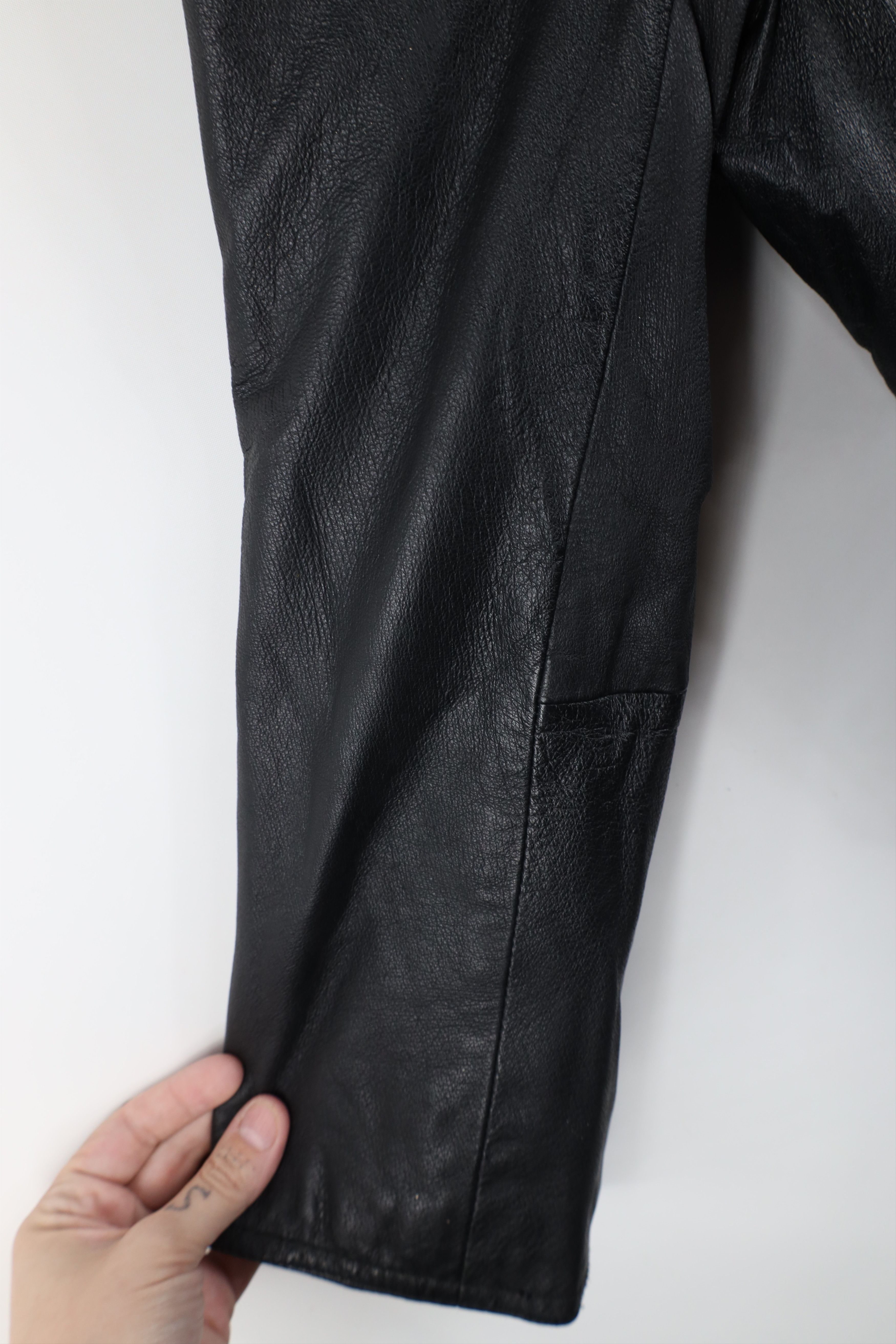 Vintage Vintage 90s Streetwear Leather Trench Coat Jacket Black Size M / US 6-8 / IT 42-44 - 7 Thumbnail