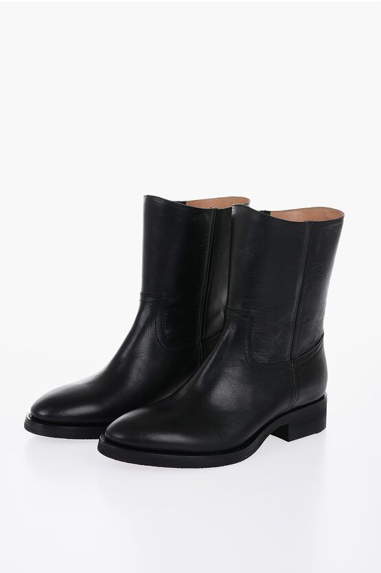 Maison Margiela o1y1124 Vintage Effect Leather Boots In Black Size US 8 / EU 41 - 1 Thumbnail