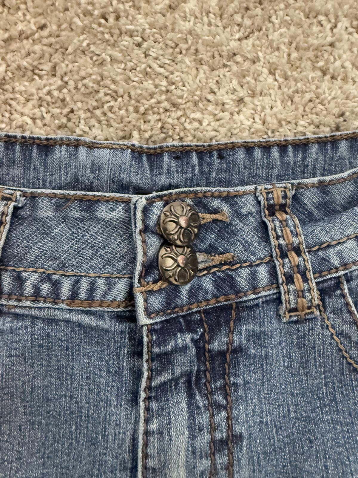 Designer Vintage Y2K Soft Grunge high waist denim jean skirt Size 32" / US 10 / IT 46 - 5 Thumbnail