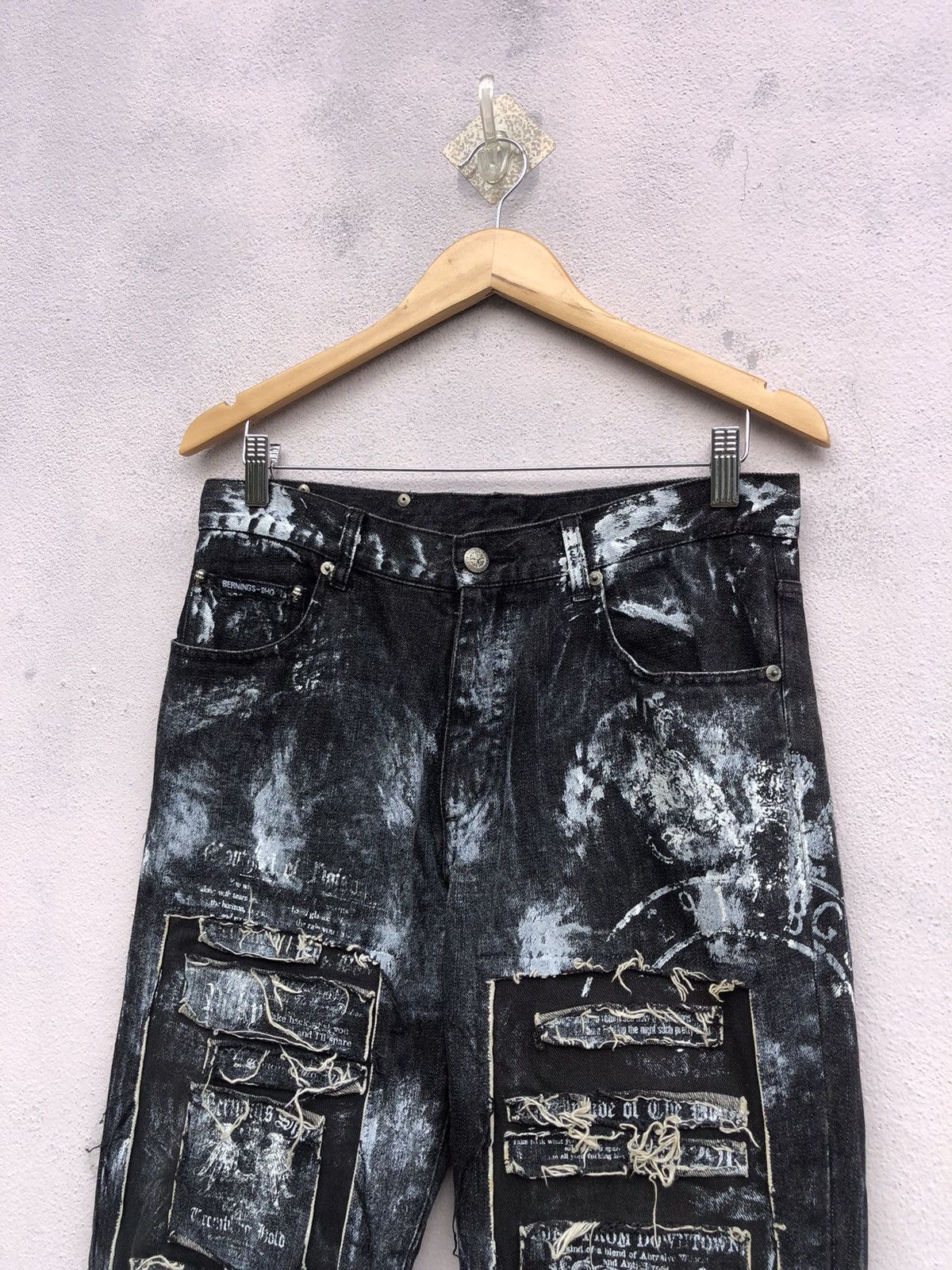 Japanese Brand Berning Sho Distressed Poem Jeans Size US 30 / EU 46 - 4 Thumbnail