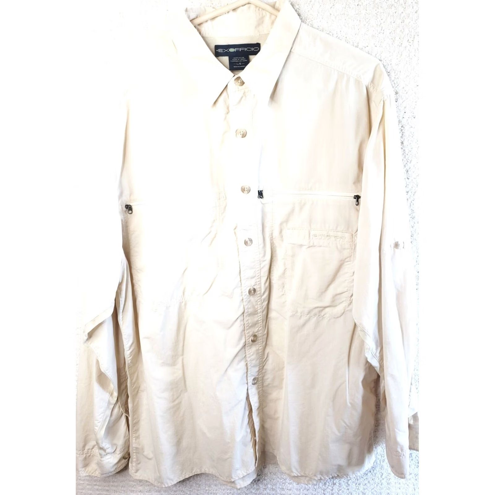 ExOfficio VINTAGE EXOFFICIO L/S Button Up Vented Hiking Shirt Yellow Men Large Size US L / EU 52-54 / 3 - 2 Thumbnail