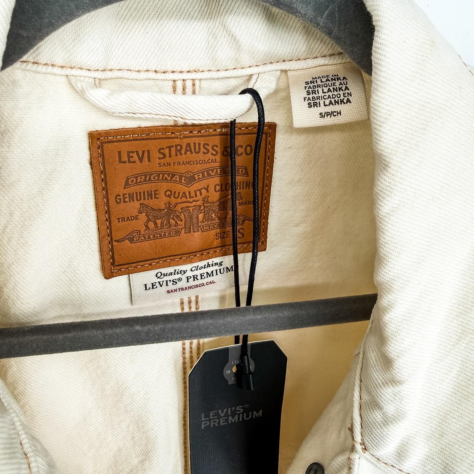 Levi's Levi’s Premium Chore Denim Jacket Cream Women’s Small NWT Size S / US 4 / IT 40 - 3 Thumbnail