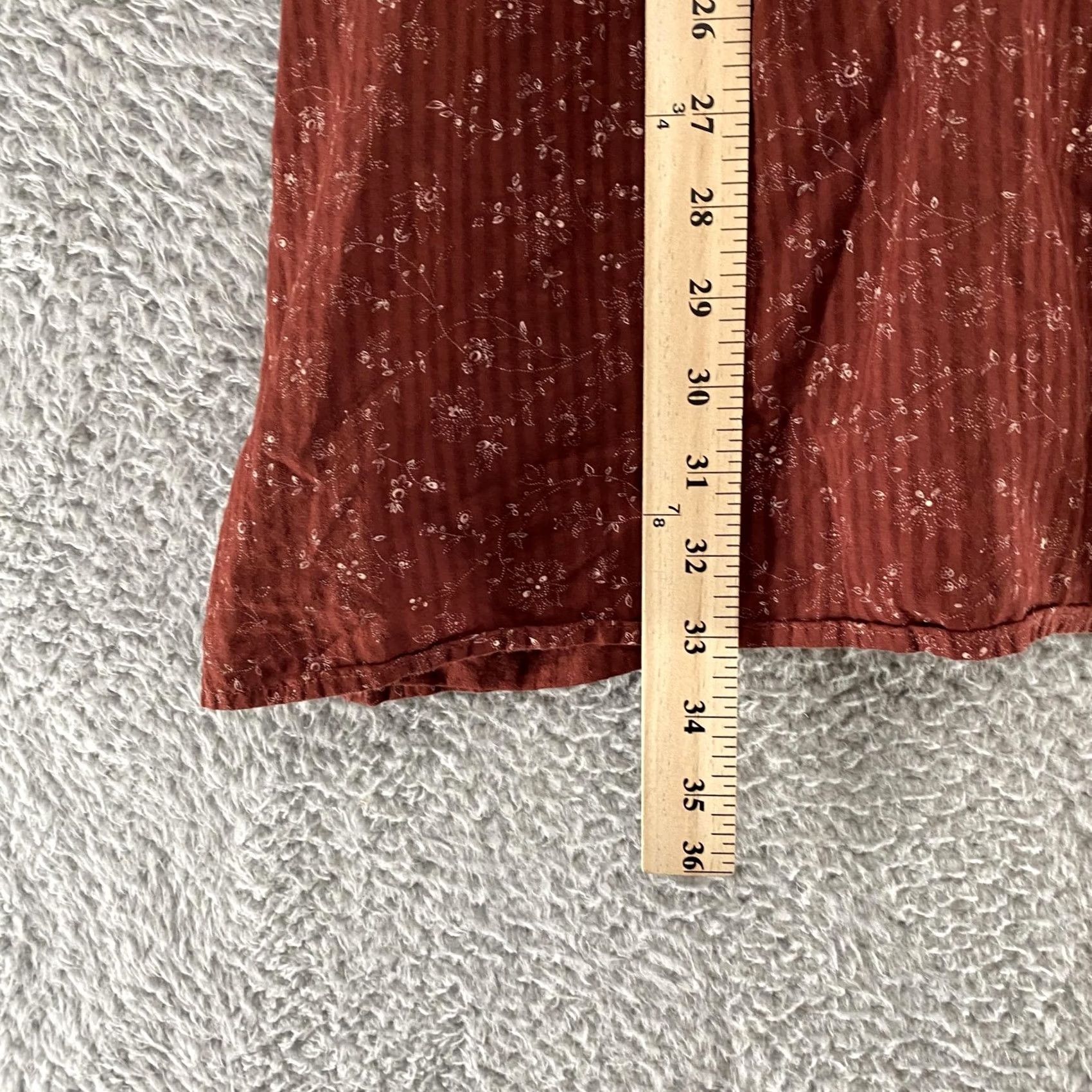 Madewell VINTAGE Madewell Dress Womens Medium Rust Red Embroidered Boho Peasant Cottagecore Size M / US 6-8 / IT 42-44 - 4 Thumbnail