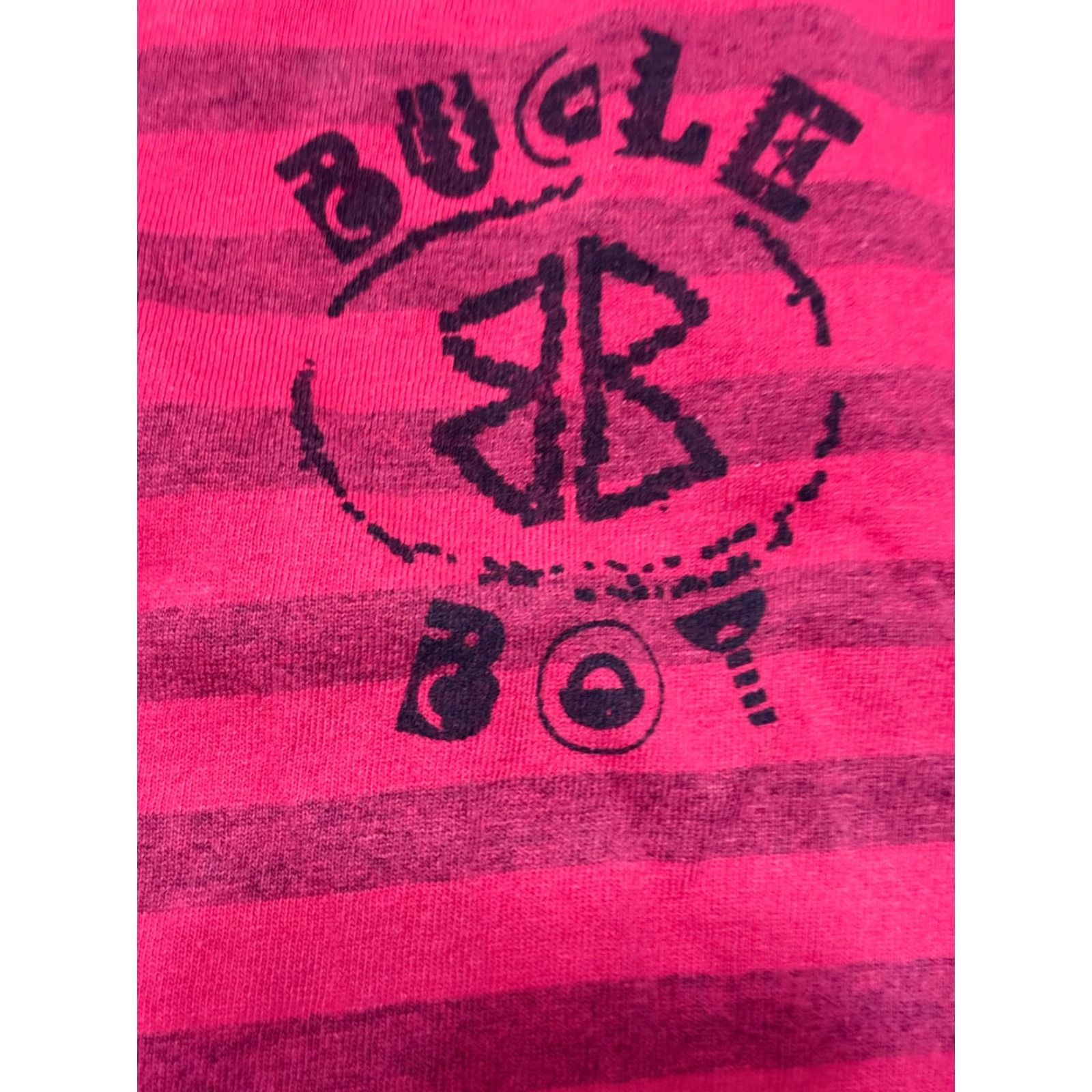 VINTAGE Bugle Boy Shirt Men 2XL Red Striped Long Sleeve