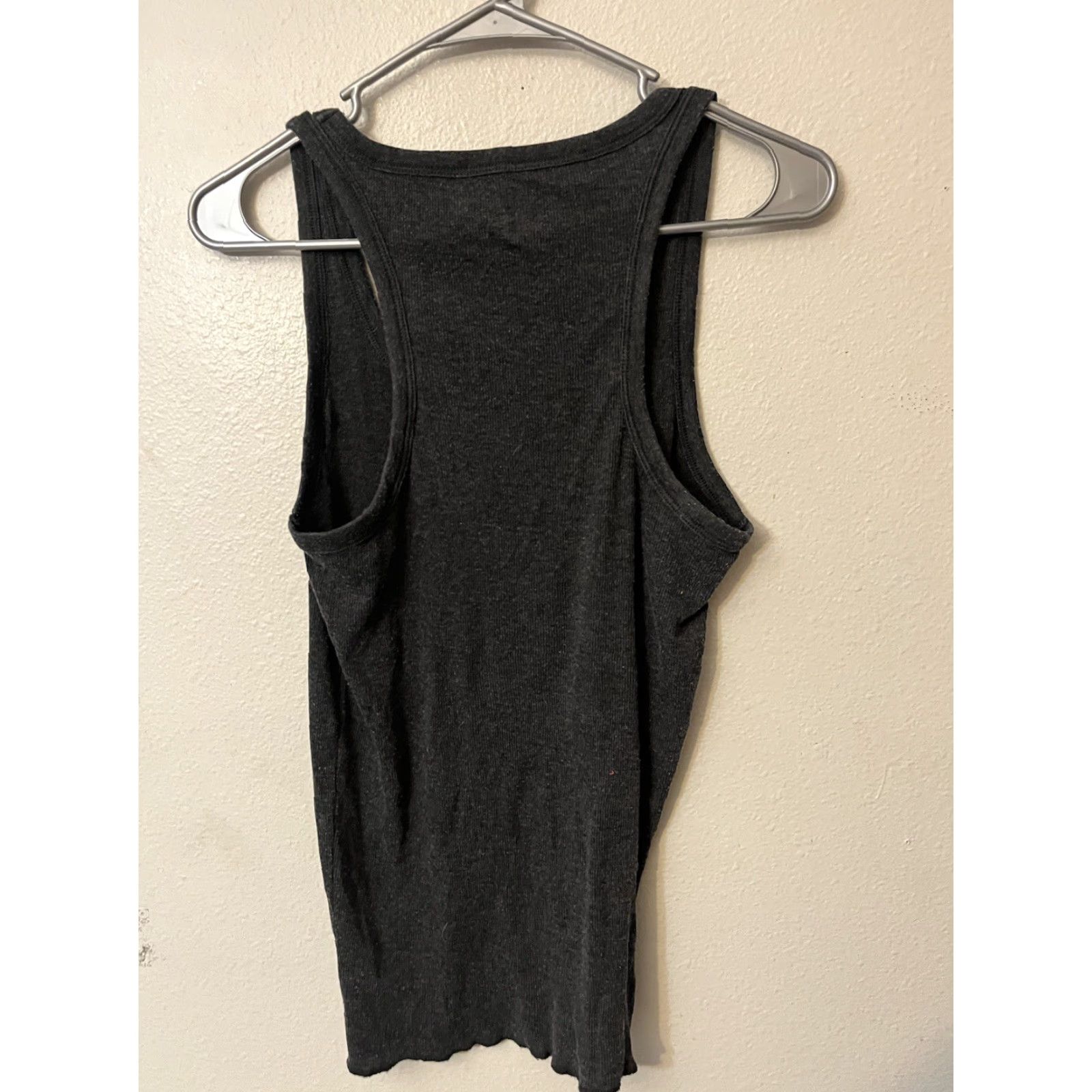 Vintage Aerie Women’s Tank Top Charcoal Gray Ribbed Scoop Neck Size M Size M / US 6-8 / IT 42-44 - 3 Thumbnail