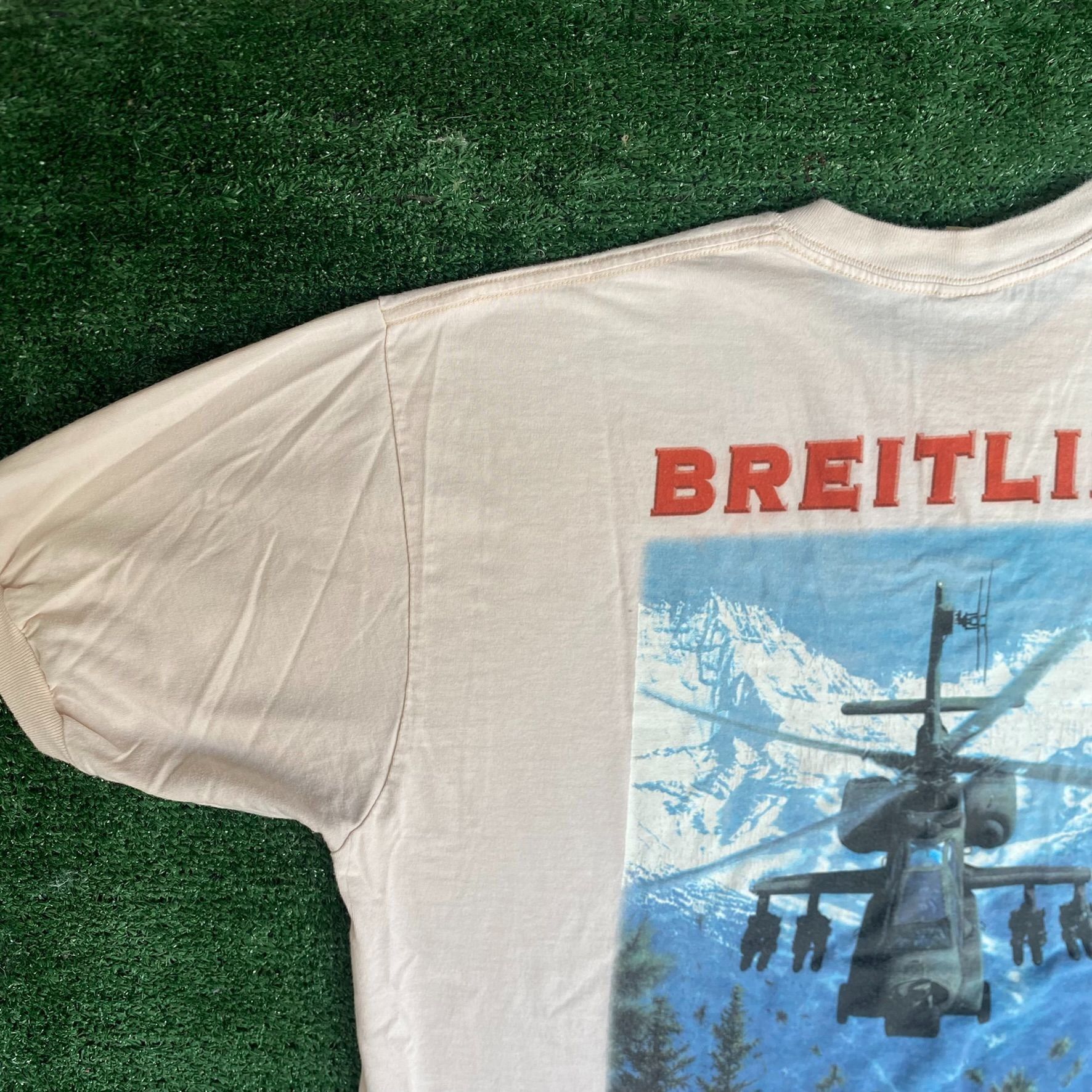 Breitling Vintage 90s Breitling Helicopter Shirt Military Aviation Tee Size US XL / EU 56 / 4 - 2 Thumbnail