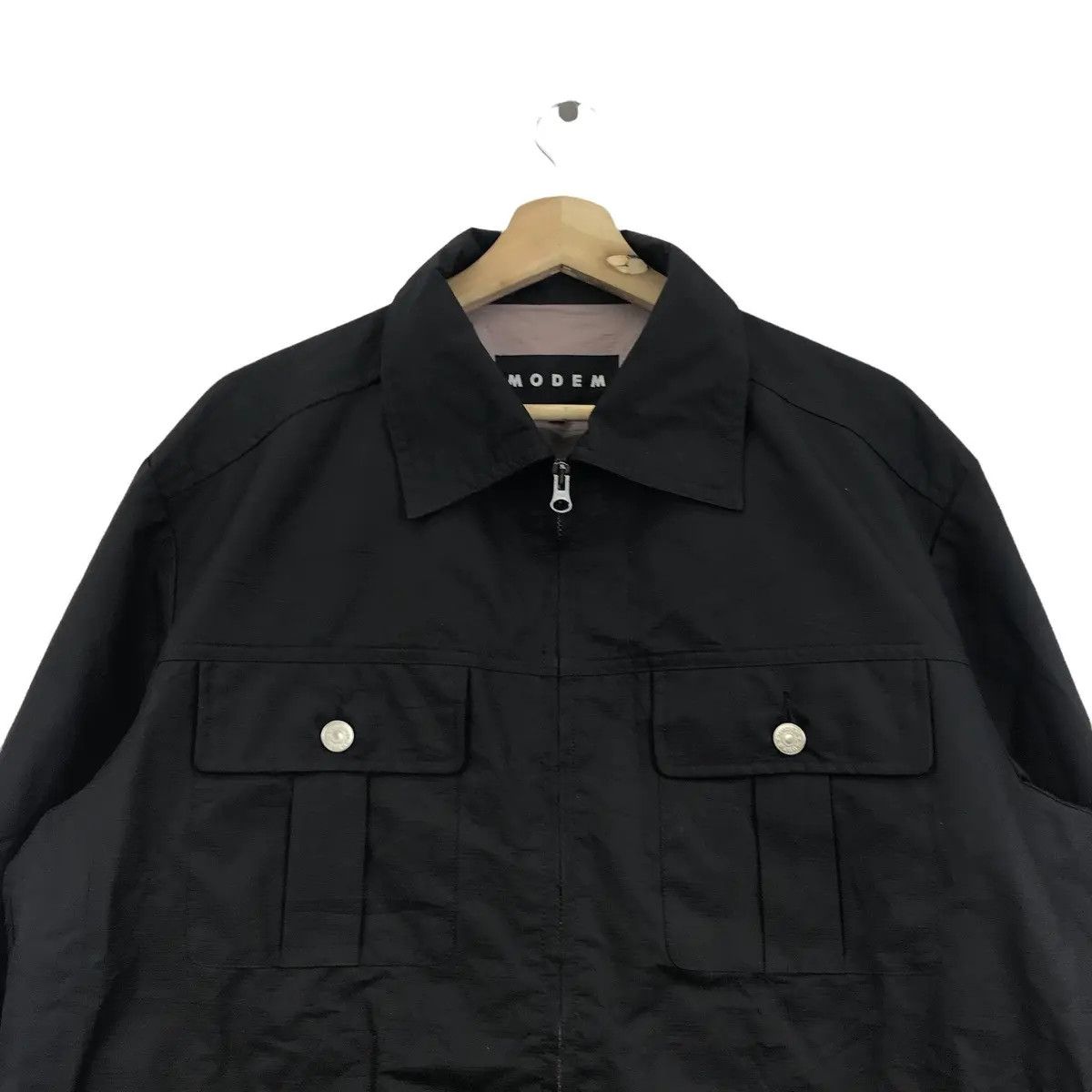 Vtg 80’ MODEM PARIS DESIGNER Black Tactical Parka Trench