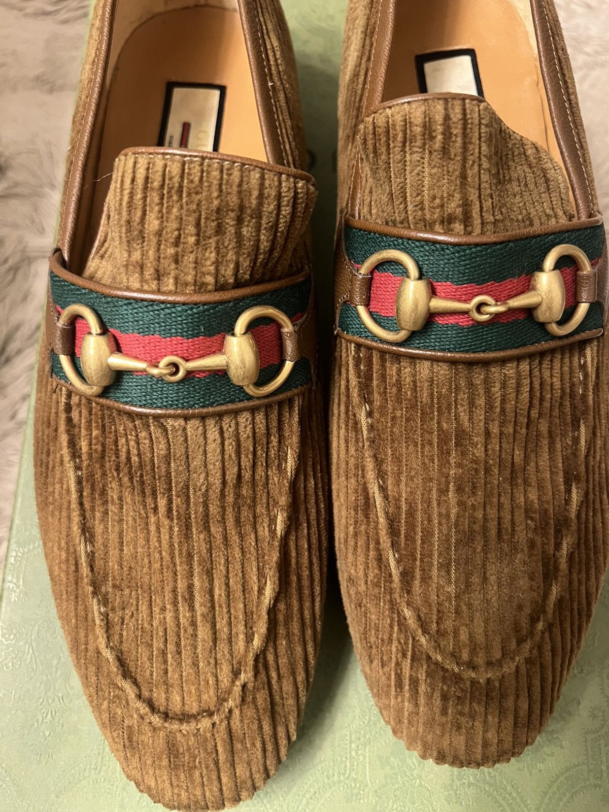 Gucci Gucci brown corduroy horsebit luxury dress shoes loafers Size US 8.5 / EU 41-42 - 7 Thumbnail