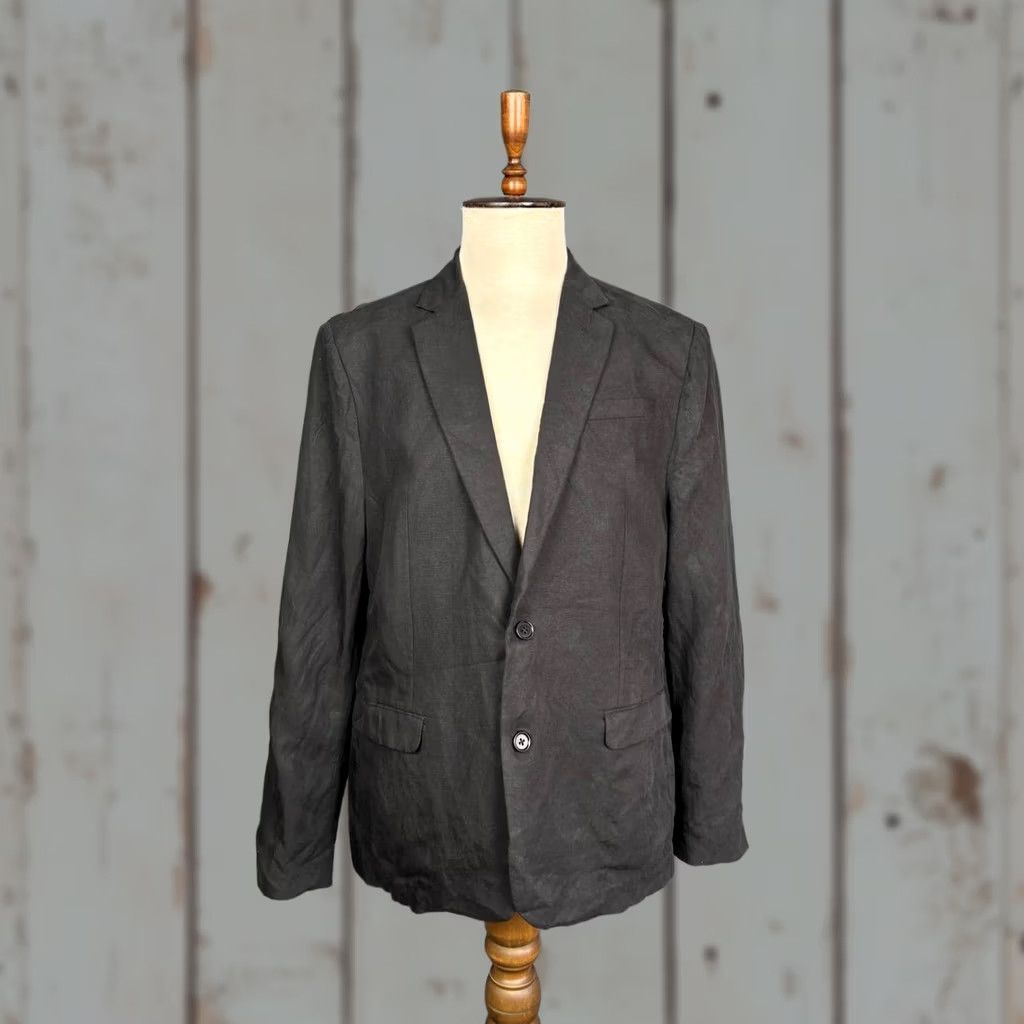 Allsaints Allsaints Blazer Shirt Black Lyocell Button Formal Jacket, Mens, Size 44, Regular, Coat, Solid, All Seasons, Breathable, Pockets, Classic Modern Size US XXL / EU 58 / 5 - 1 Thumbnail