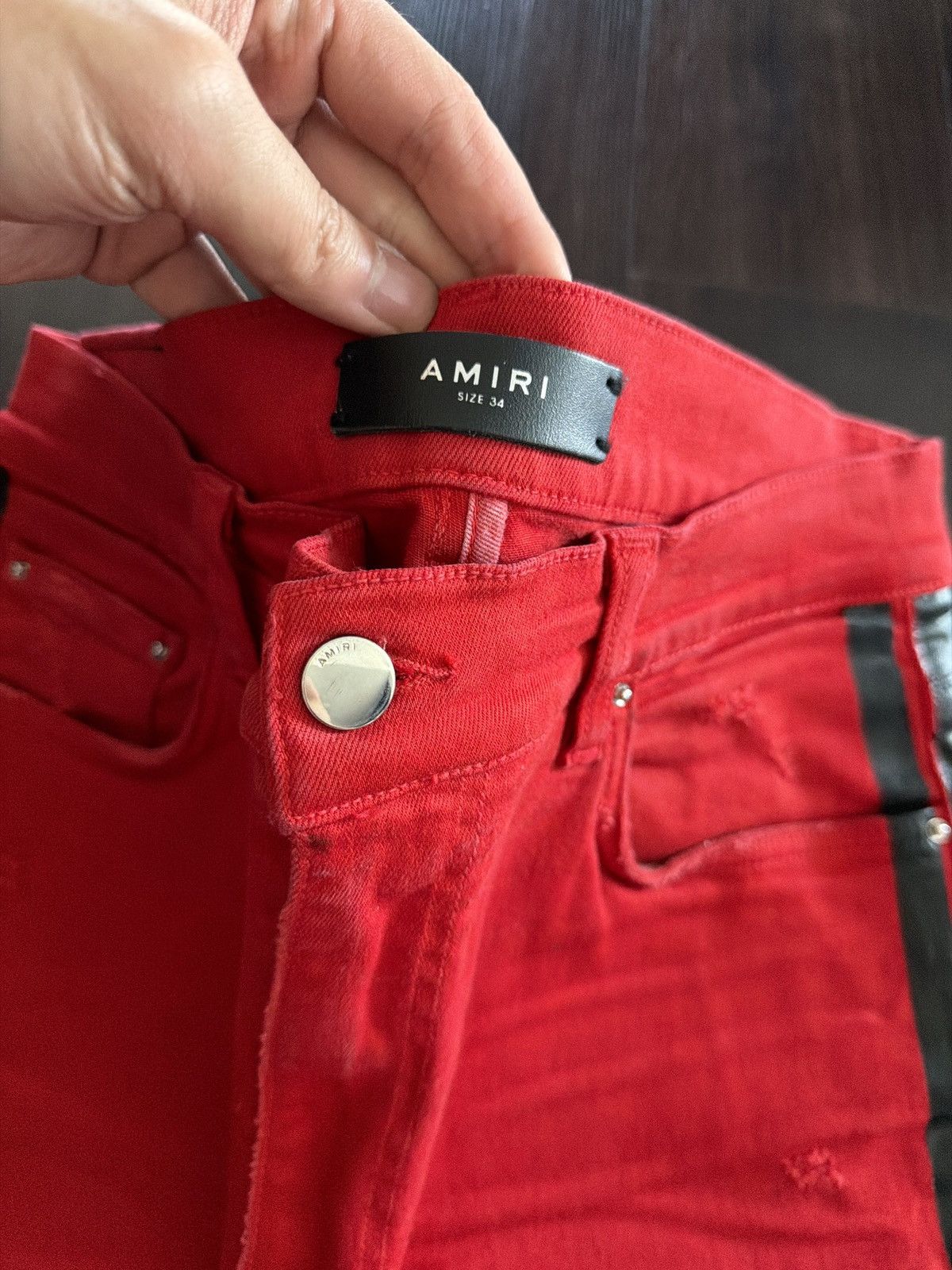 Amiri Amiri All Red With Black Stripe Jeans Size US 34 / EU 50 - 4 Thumbnail