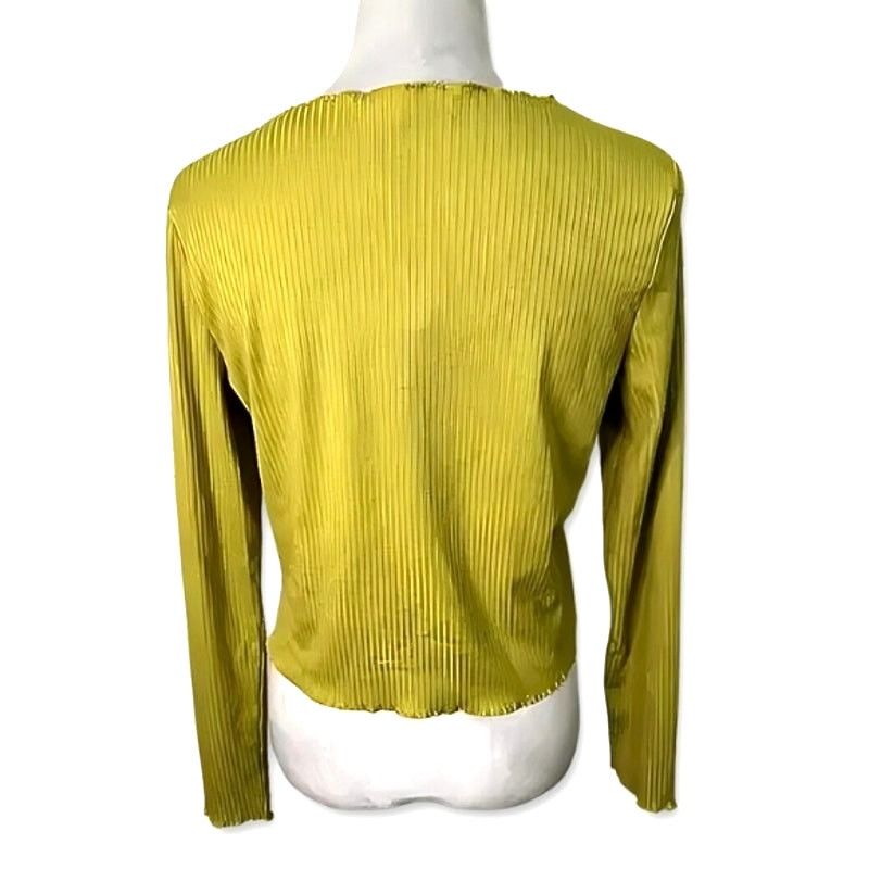 Other Elodie Cardigan Sweater Tie Ribbed Cropped Length Yellow L Size L / US 10 / IT 46 - 5 Thumbnail