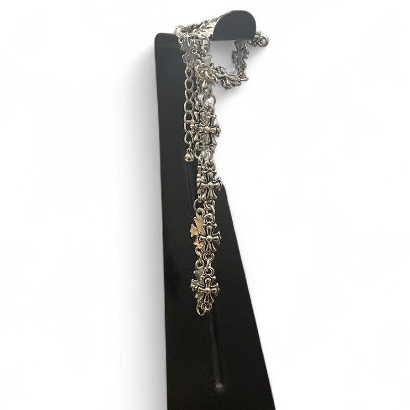 Japanese Brand Chrome Style Goth Silver Necklace Hearts Streetwear Diamond Size ONE SIZE - 2 Thumbnail