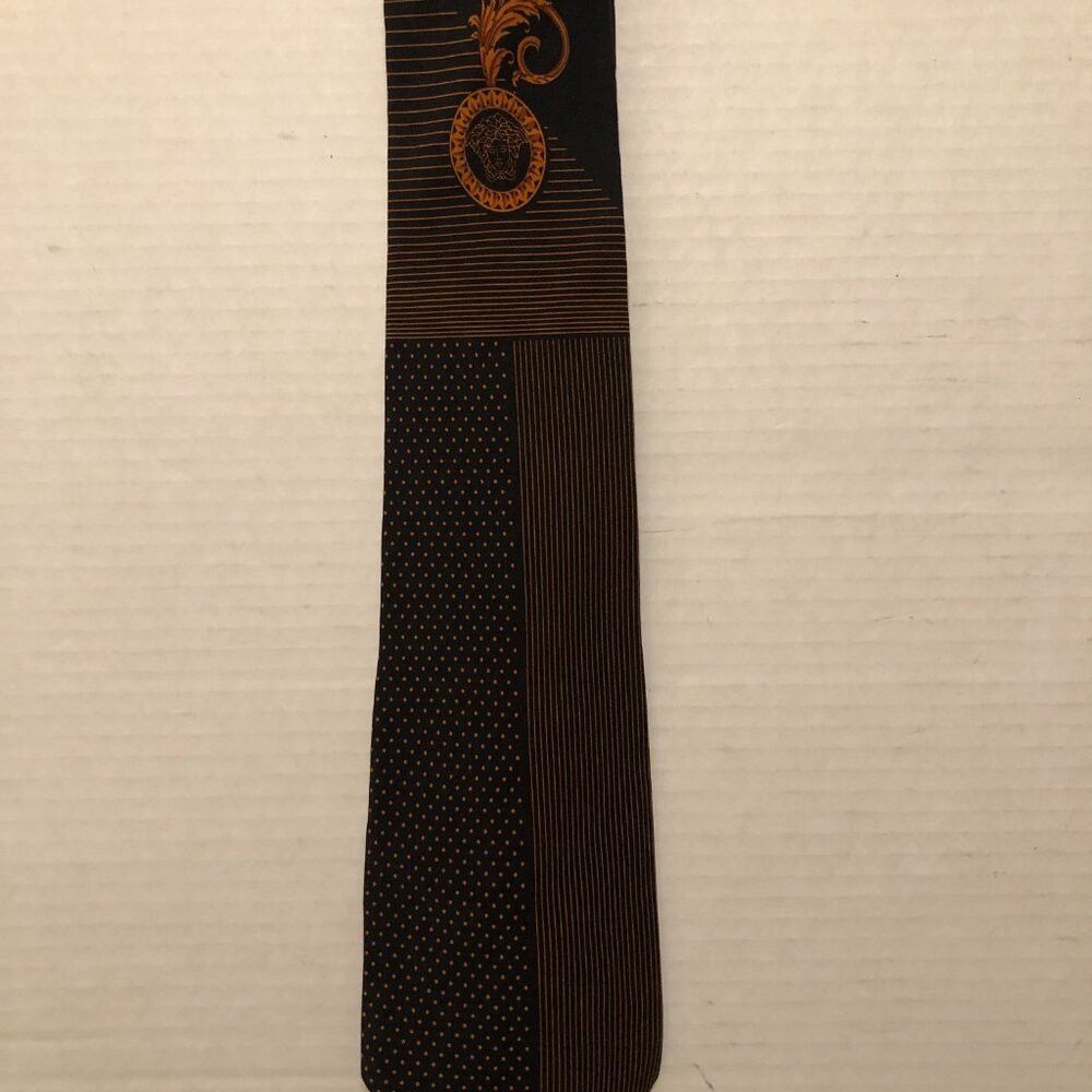 Versace VERSACE MEN'S BLACK 100%SILK TIE 3 5/8" X 60" MADE IN ITALY Size ONE SIZE - 3 Thumbnail
