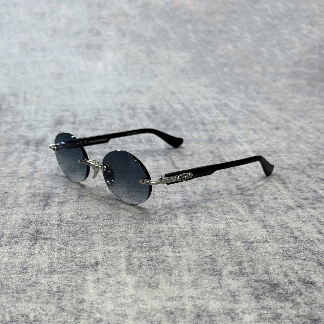 Chrome Hearts CHROME HEARTS DEEP III SHINY SILVER/BLACK-PLASTIC-SUN Size ONE SIZE - 1 Thumbnail
