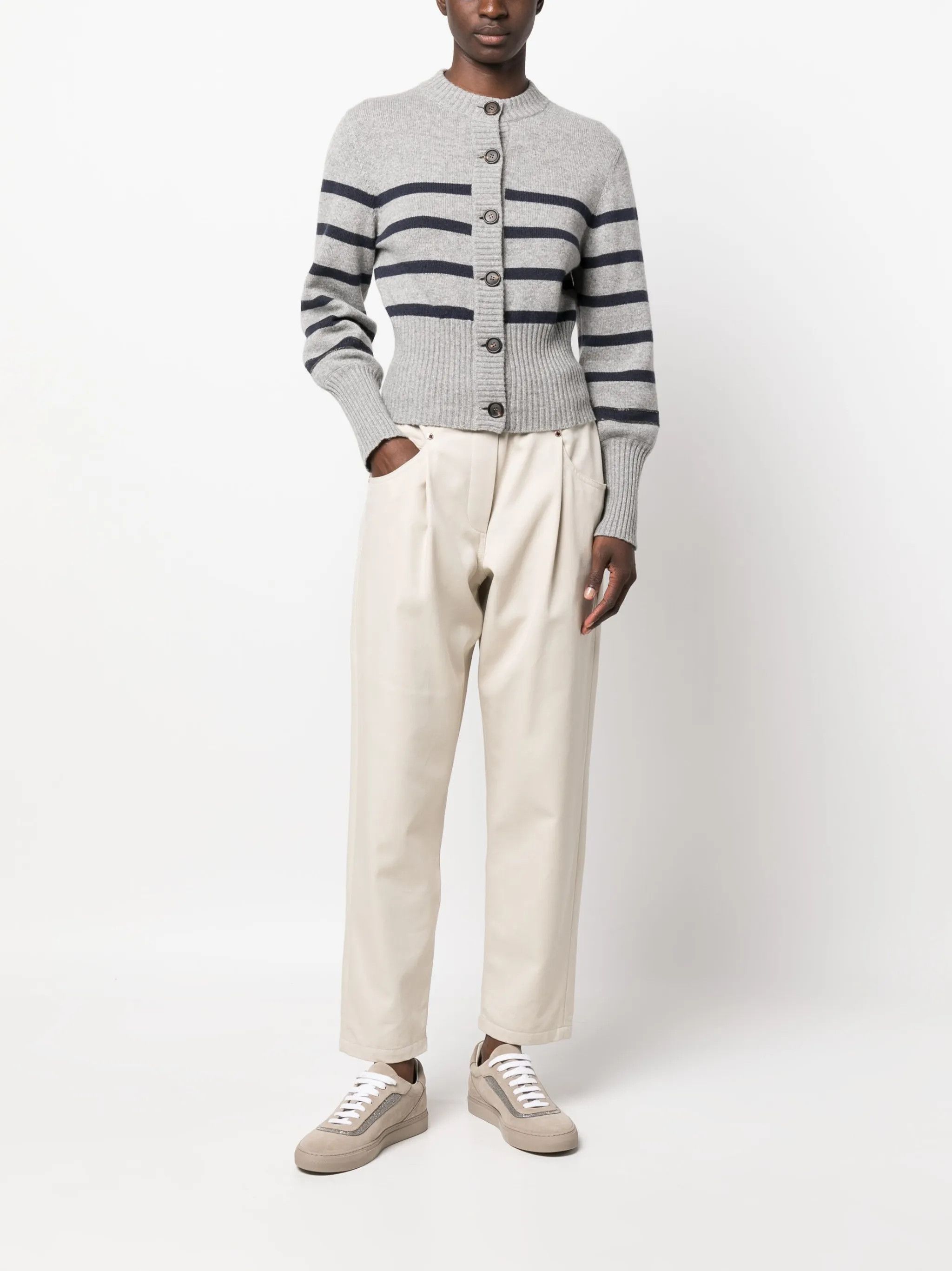 Brunello Cucinelli o1y0725 Casual Pant in Cream Size 30" / US 8 / IT 44 - 5 Thumbnail