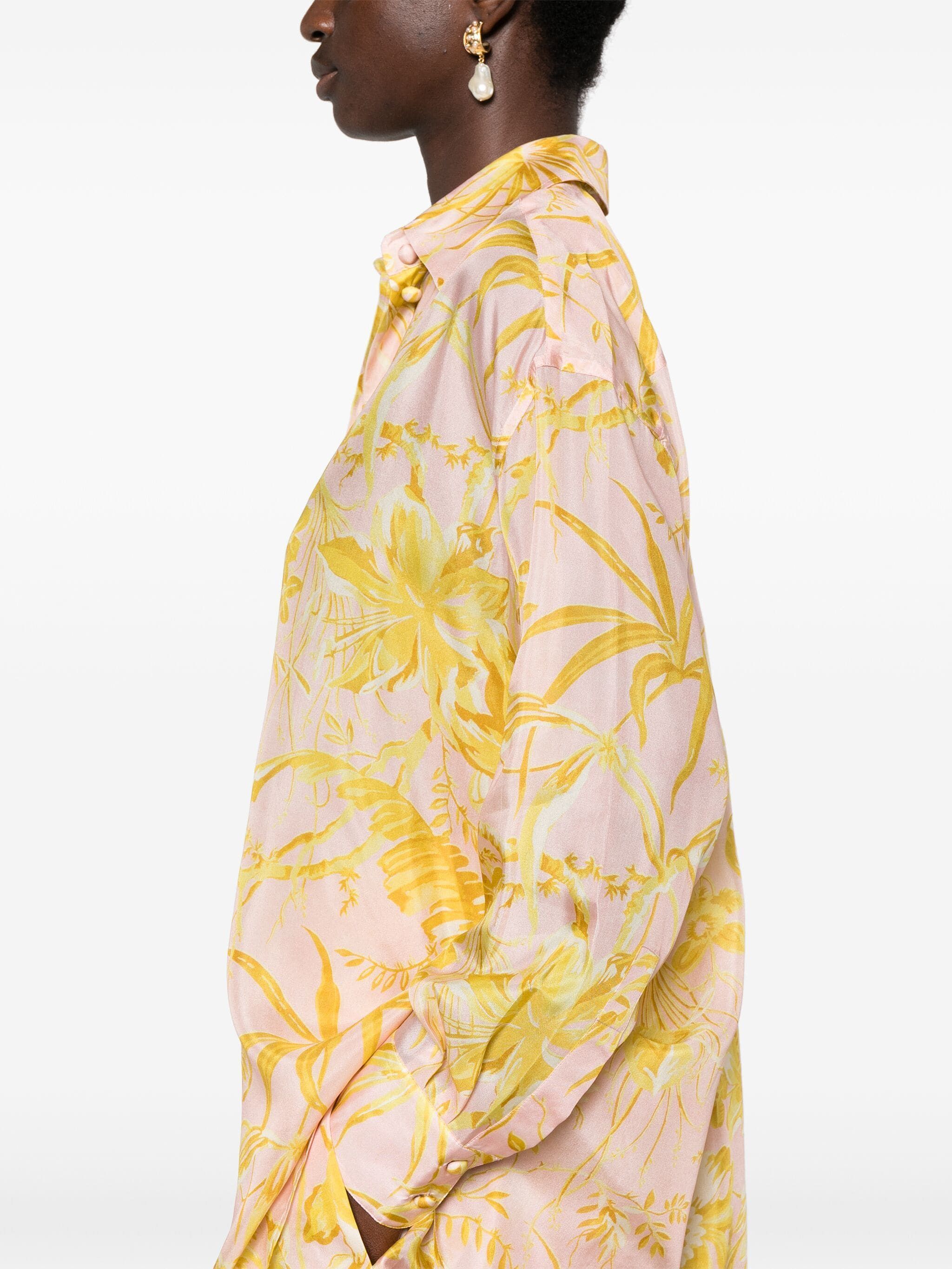 Zimmermann o1s22i1n1024 Silk Floral Print Shirt in Multicolor Size M / US 6-8 / IT 42-44 - 5 Thumbnail