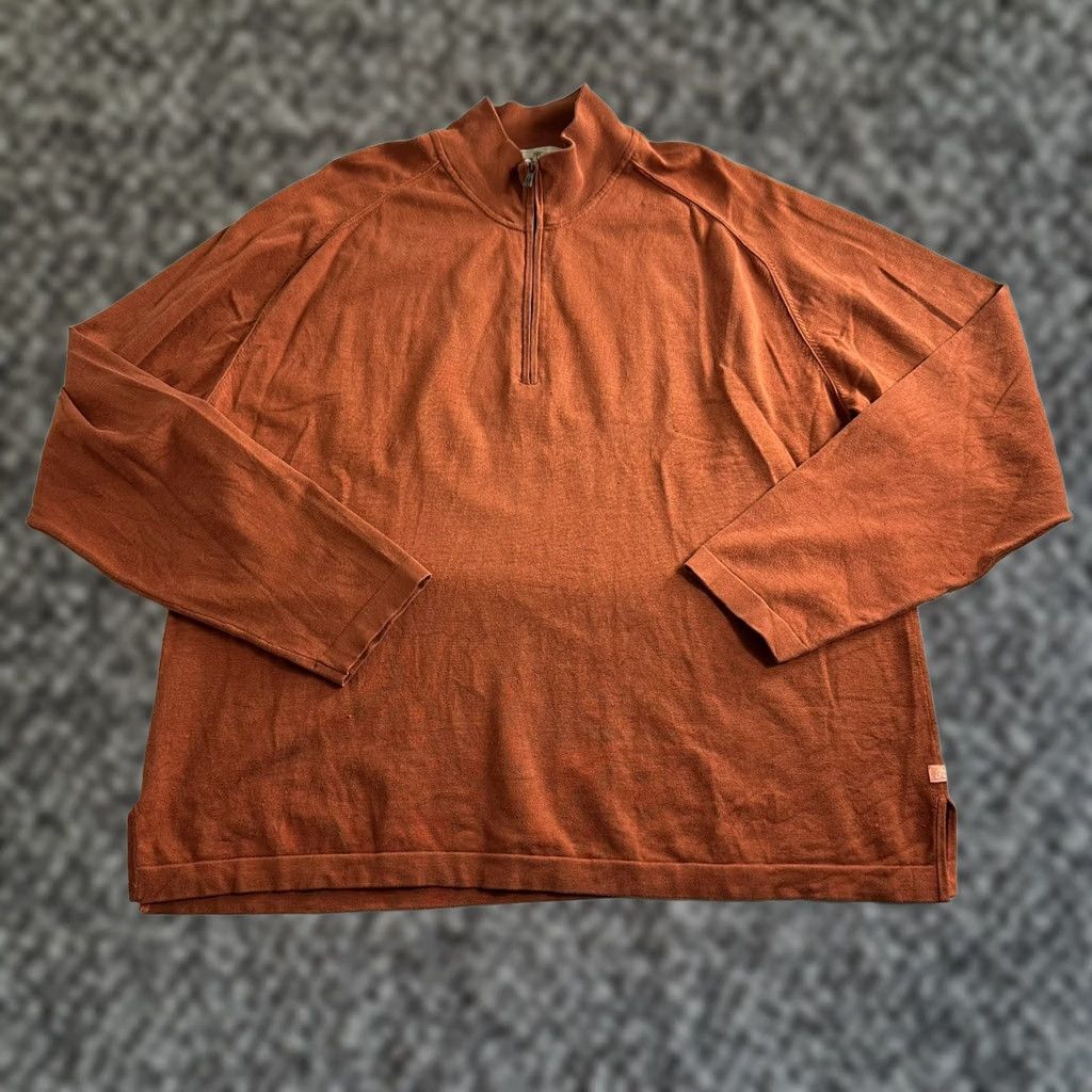 Tommy Bahama Tommy Bahama 1/4 Zip Sweater Mens XL Silk Blend Long Sleeve Orange Preppy Pullover Knit Casual Cardigan? Size US XL / EU 56 / 4 - 1 Thumbnail