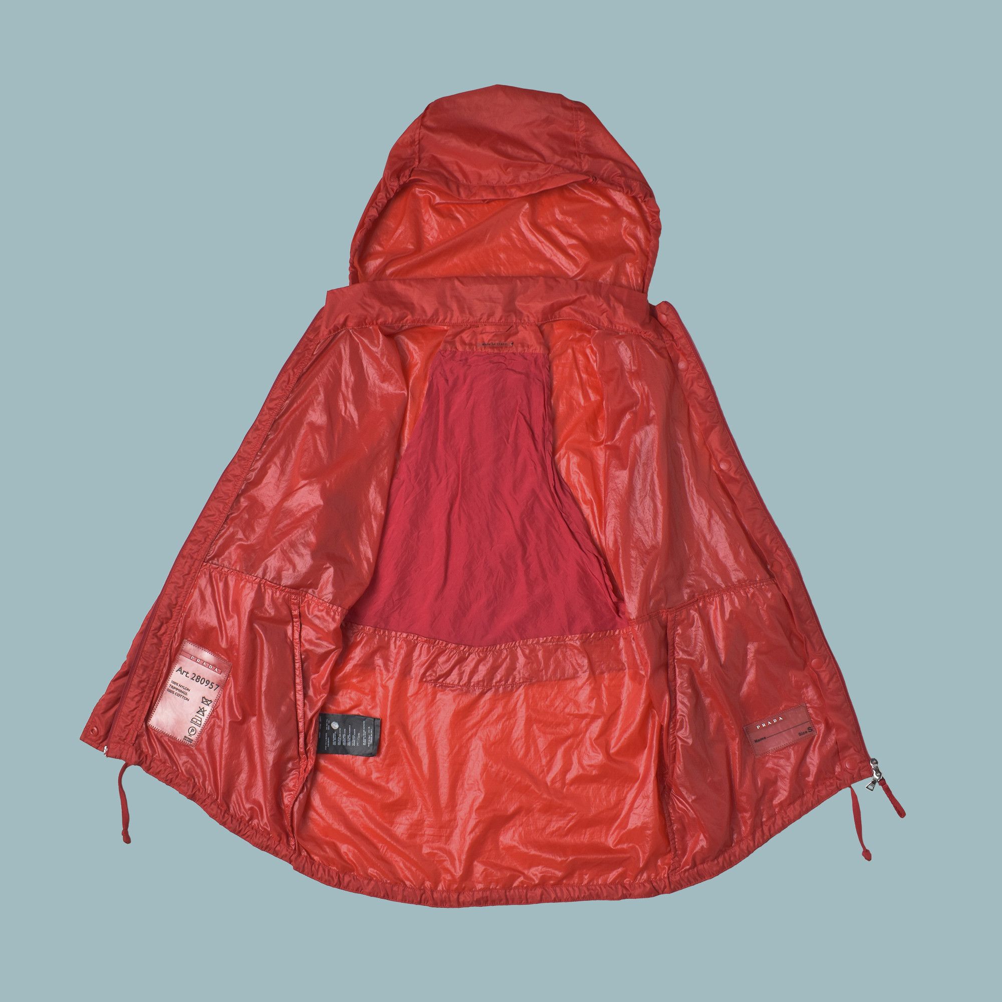 Prada PRADA RED SHORT SLEEVE JACKET HOODIE MADE IN ITALY Size US S / EU 44-46 / 1 - 3 Thumbnail