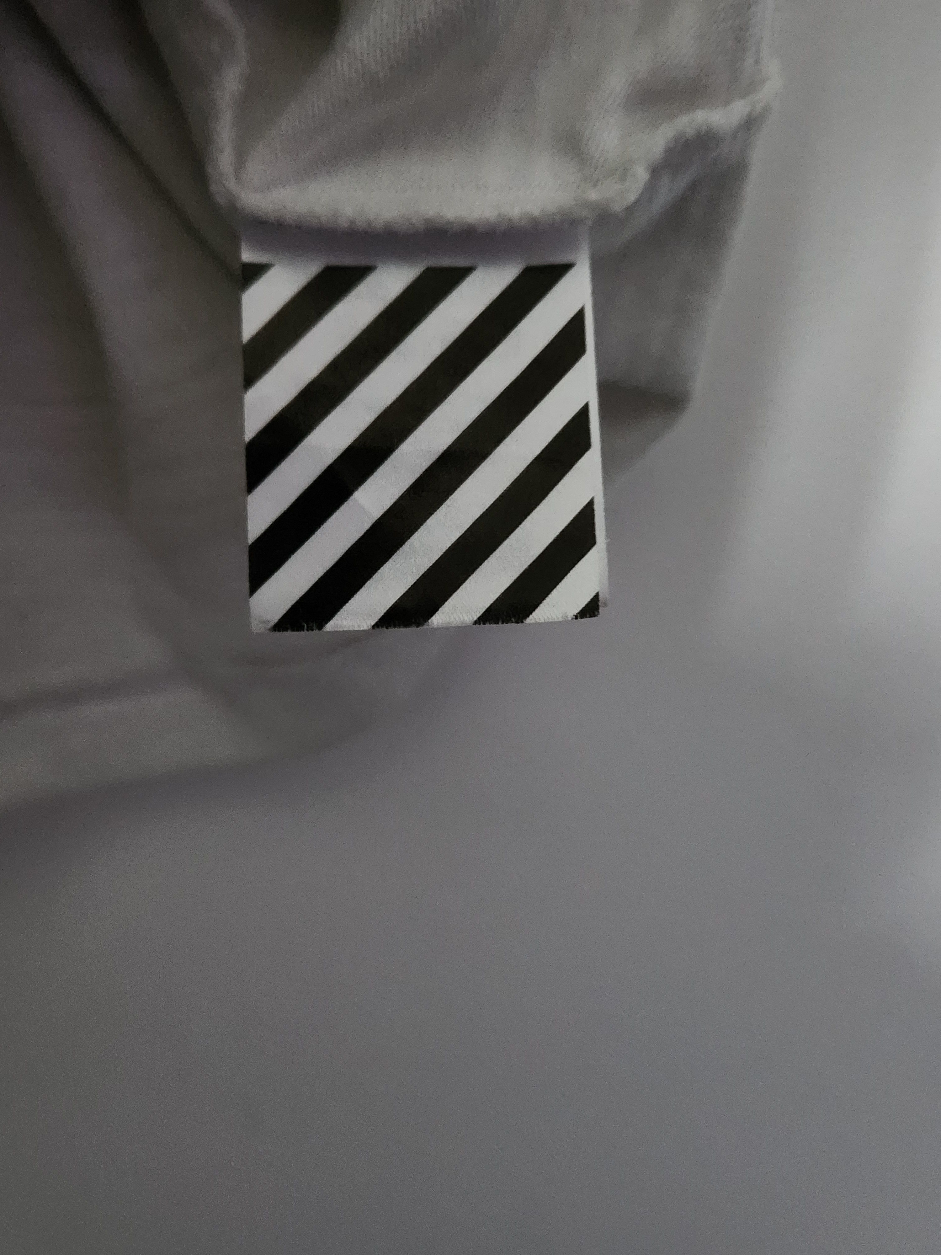 Off-White Off-White Blue Collar Diagonal Stripe White T-Shirt Size L Size US L / EU 52-54 / 3 - 4 Thumbnail