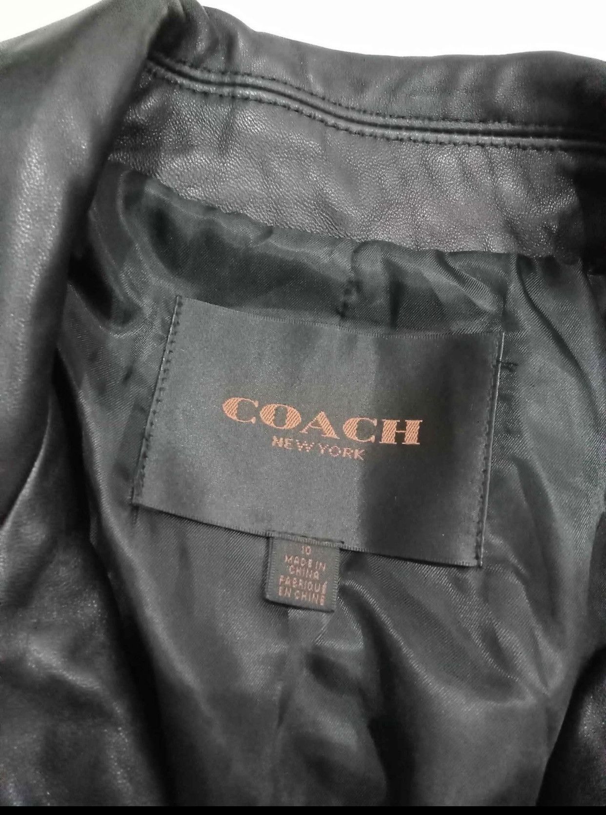 Coach Coach Moto Leather Jacket Size L / US 10 / IT 46 - 3 Thumbnail