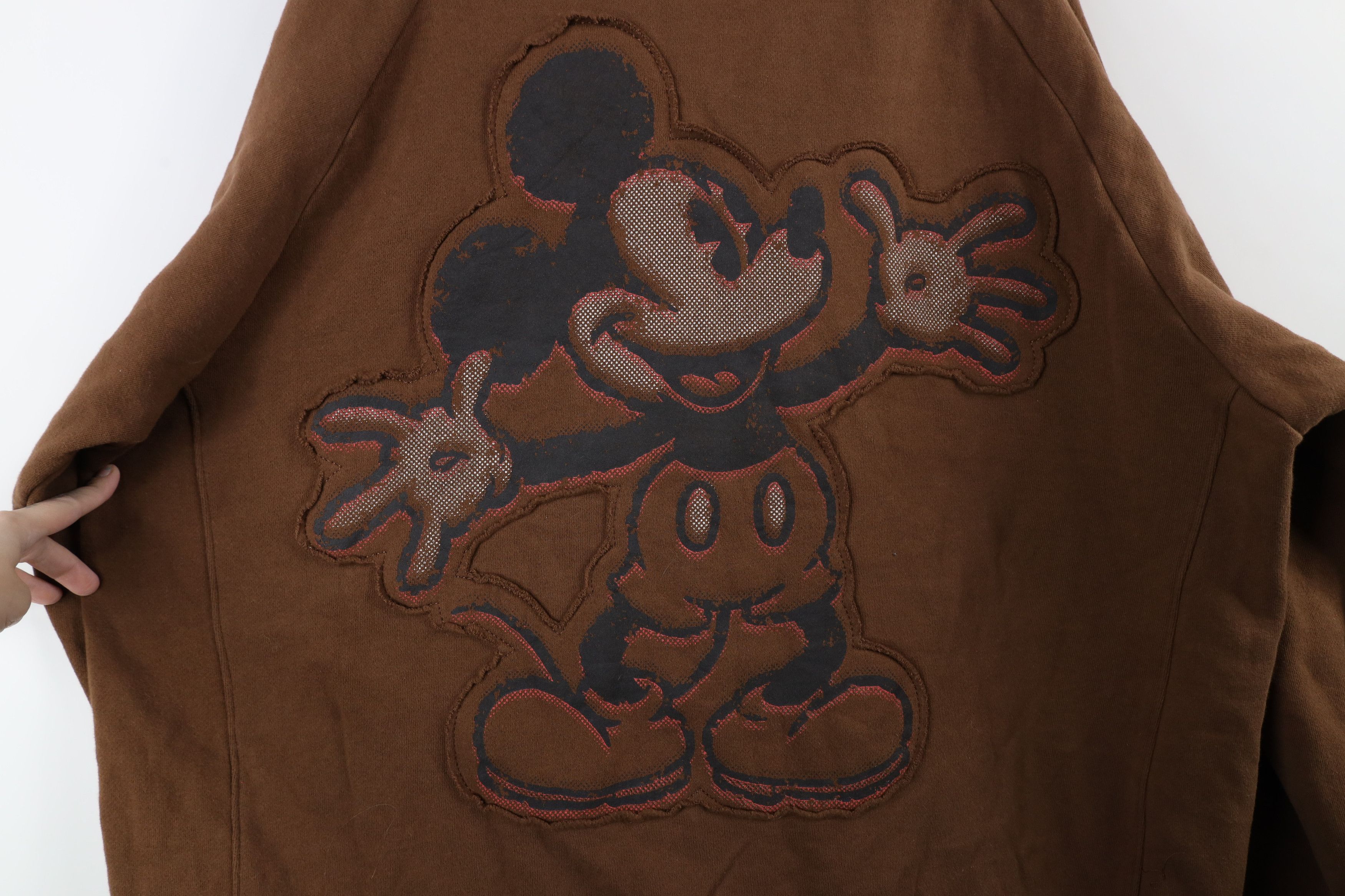 Disney × Vintage Vintage Disney Spell Out Mickey Mouse Full Zip Hoodie Brown Size US XXL / EU 58 / 5 - 7 Thumbnail
