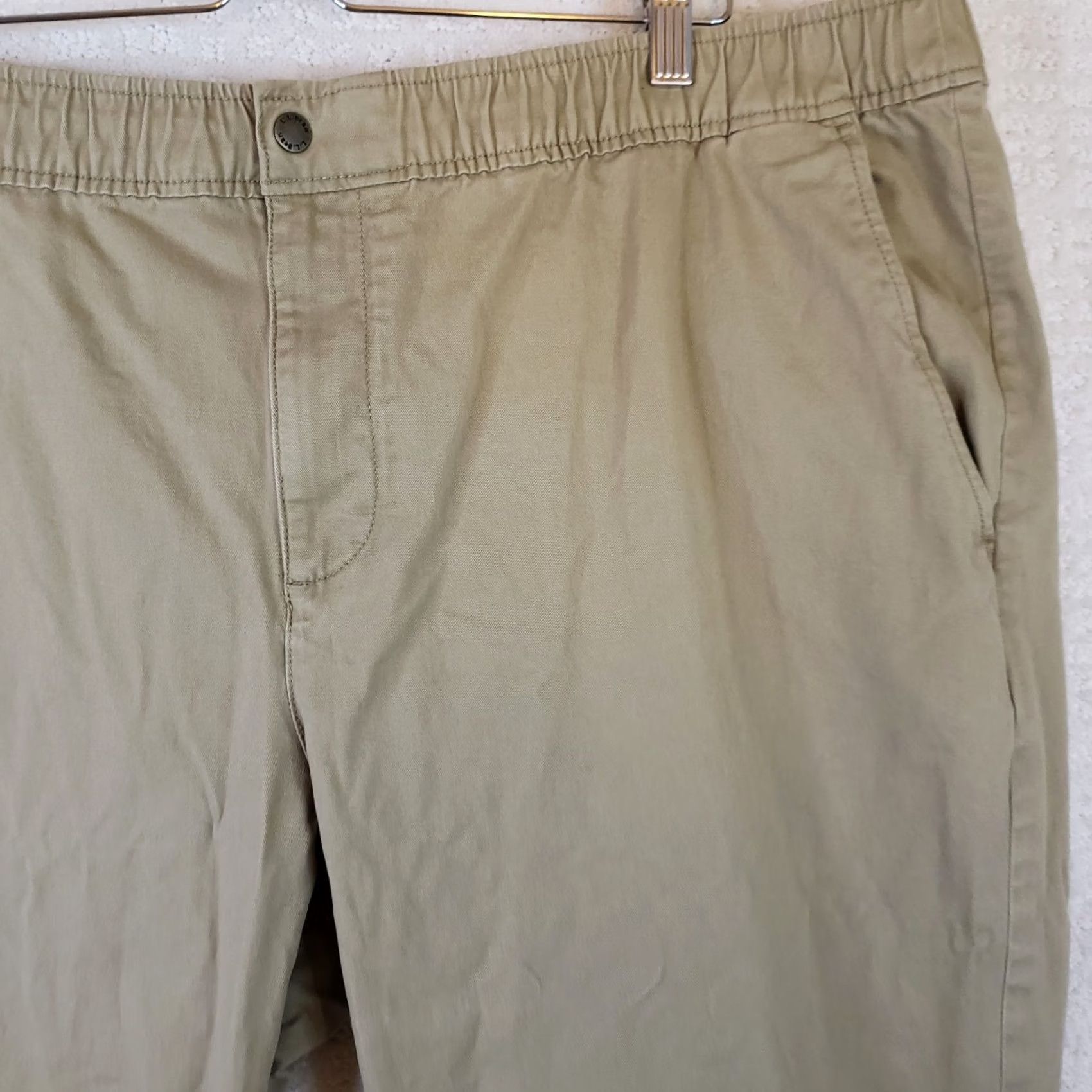 Vintage L.L. Bean Khaki Lakewashed Chino Stretch Pants XXL Regular Men’s Beige Solid Drawstring Tailored Casual Outdoor Size US 39 - 4 Thumbnail