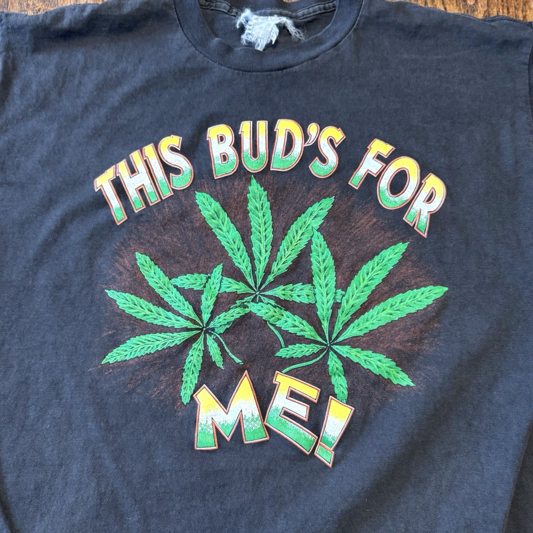 Vintage VINTAGE This Bud's For You 90’s Marijuana T Shirt Black Size Large Weed Grunge Mens Shirt Size US L / EU 52-54 / 3 - 2 Thumbnail