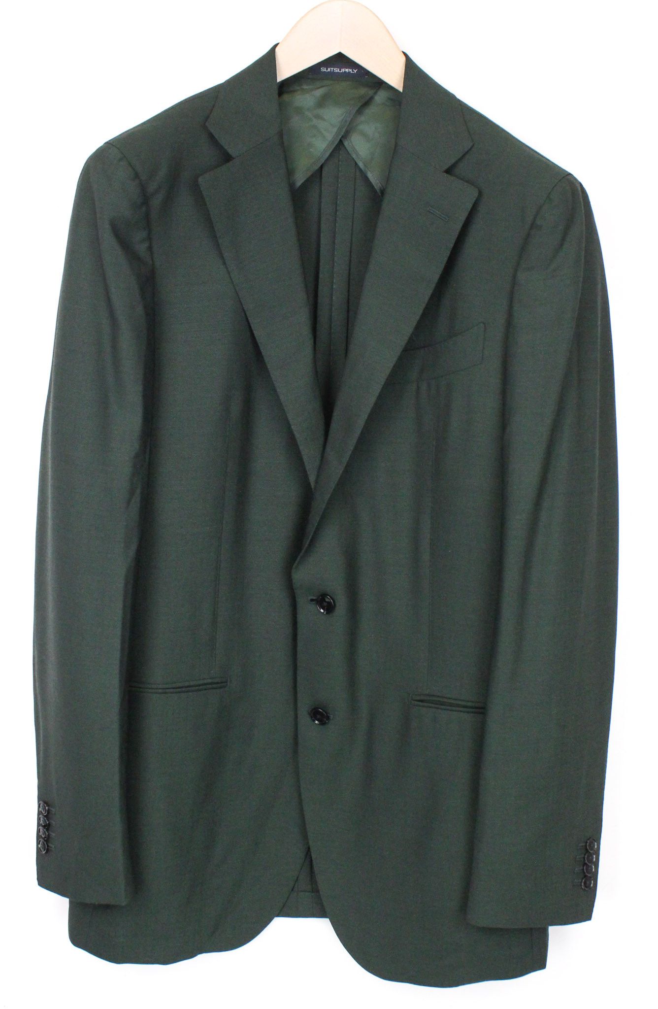 image of Suitsupply La Spalla Uk42L Green Wool Unlined Blazer 71369, Men's