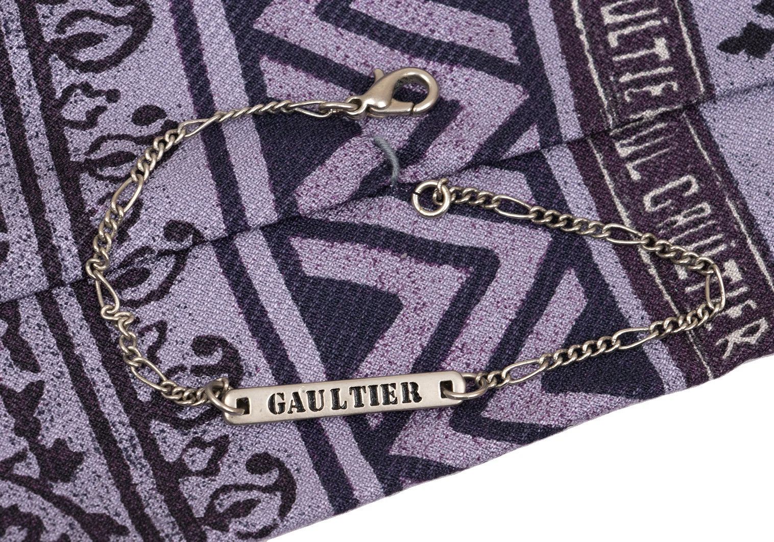 Jean Paul Gaultier Logo Plate Decorative All-Over Pattern Tie in Purple Size ONE SIZE - 7 Thumbnail