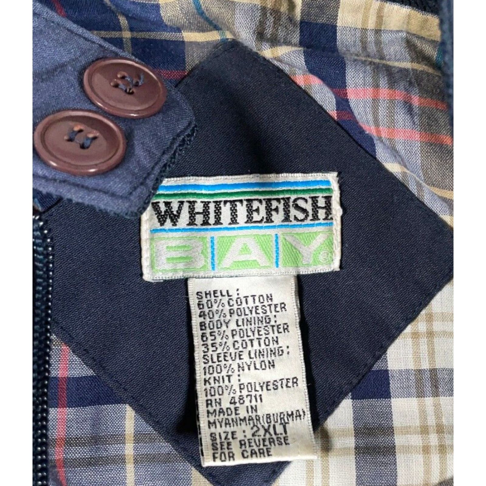 Vintage VTG Distressed Plaid Lined Zip Bomber Jacket Adult 2XL Tall Blue Casual Men 2XLT 80s 90s Retro Hipster Modern? Size US XXL / EU 58 / 5 - 3 Thumbnail