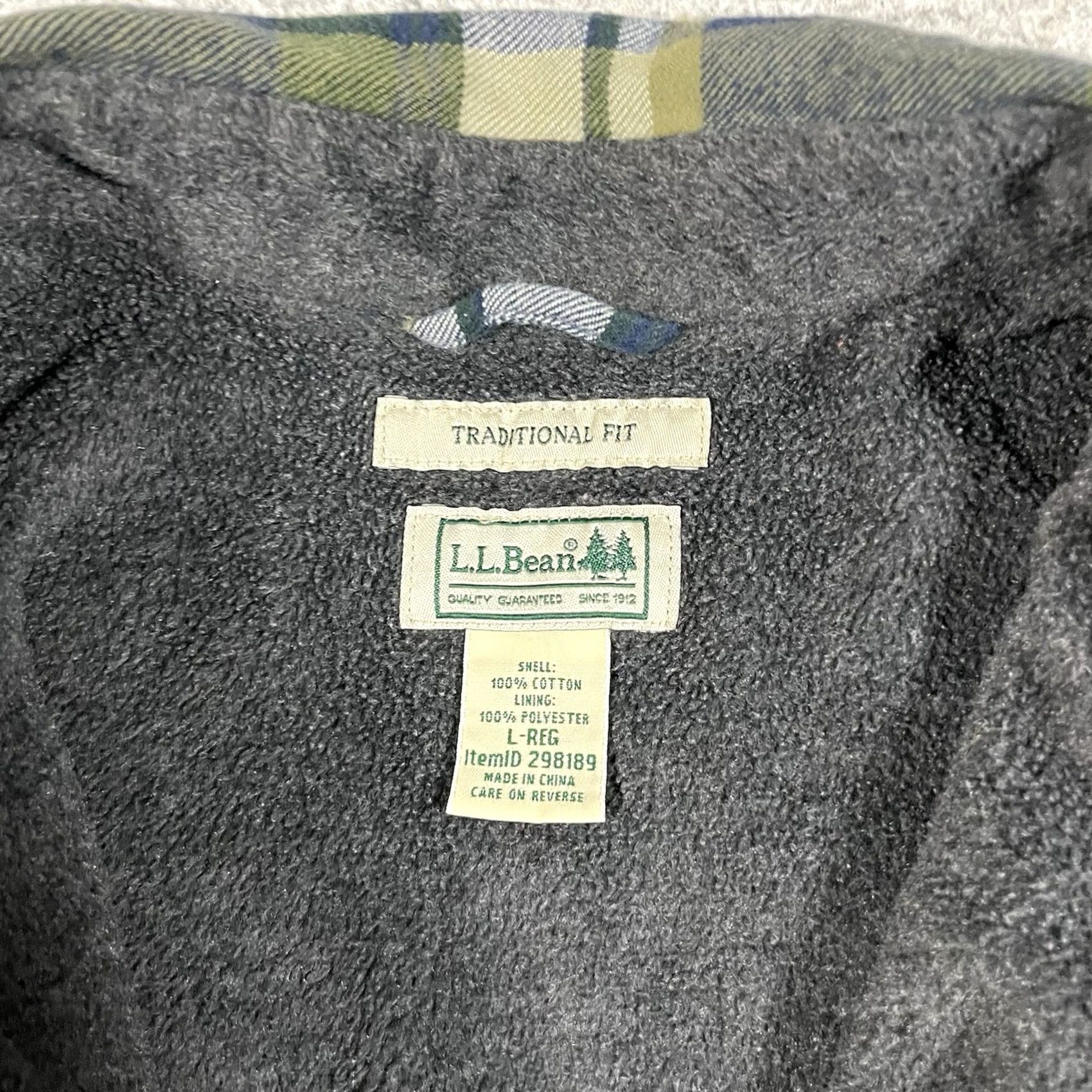 Vintage LL Bean Shirt Mens L Plaid Heavy Fleece Sherpa Lined Shacket Flannel Pockets Size US L / EU 52-54 / 3 - 3 Thumbnail