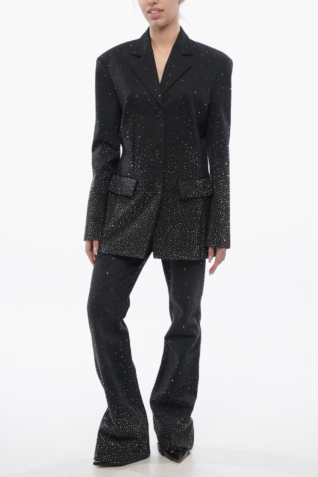 Off-White og1mm1125 3-Button Bling Blazer in Black Size XS / US 0-2 / IT 36-38 - 5 Thumbnail