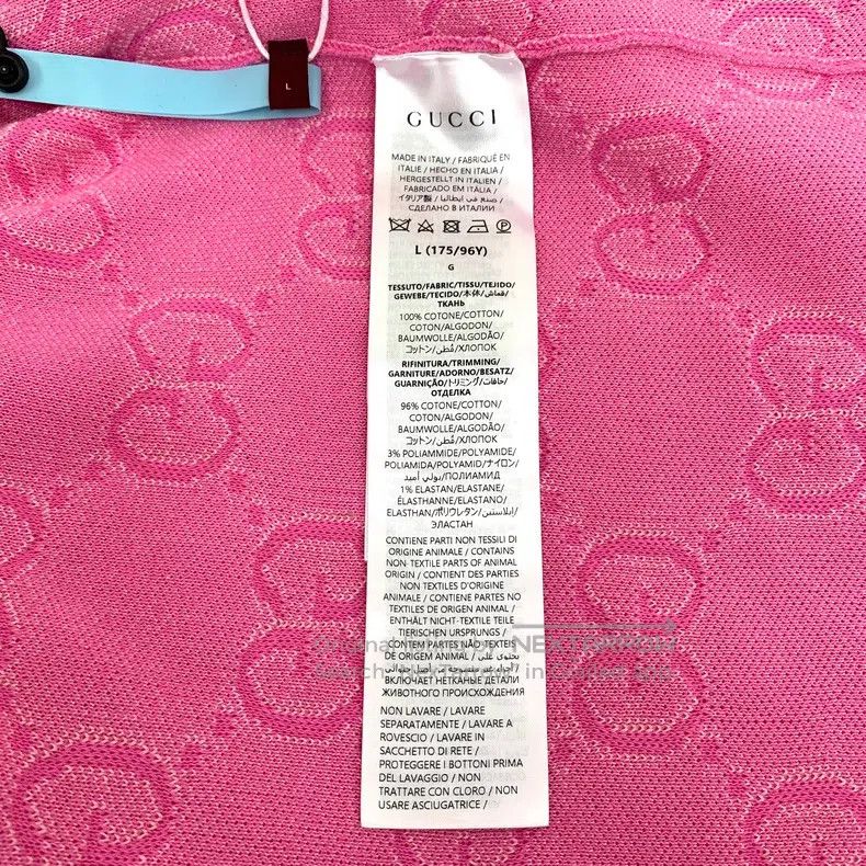 Gucci Gucci Pink logo jacquard full print cotton round neck sing Size L / US 10 / IT 46 - 6 Thumbnail