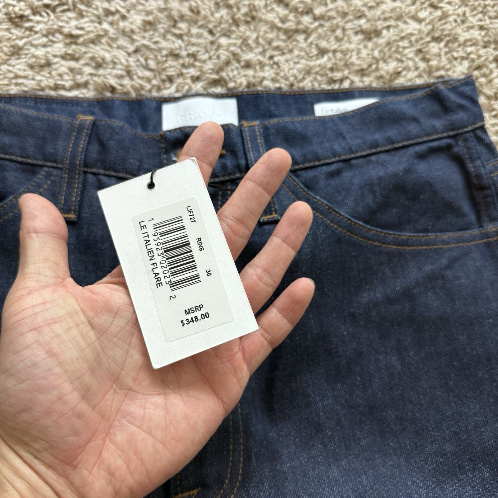 Frame NWT $348 Frame Le Italien Flare Dark Blue Denim Jeans Pants Size 30" / US 8 / IT 44 - 4 Thumbnail