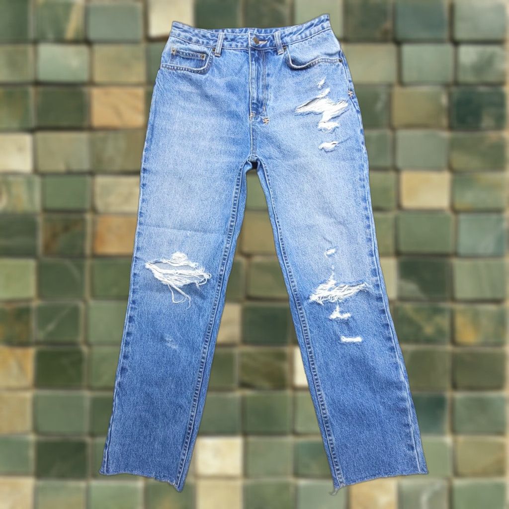 Ksubi Ksubi Chlo Wasted High Rise Straight Jeans Womens 29 x 27 Blue Denim 5-Pocket Size 29" - 1 Thumbnail