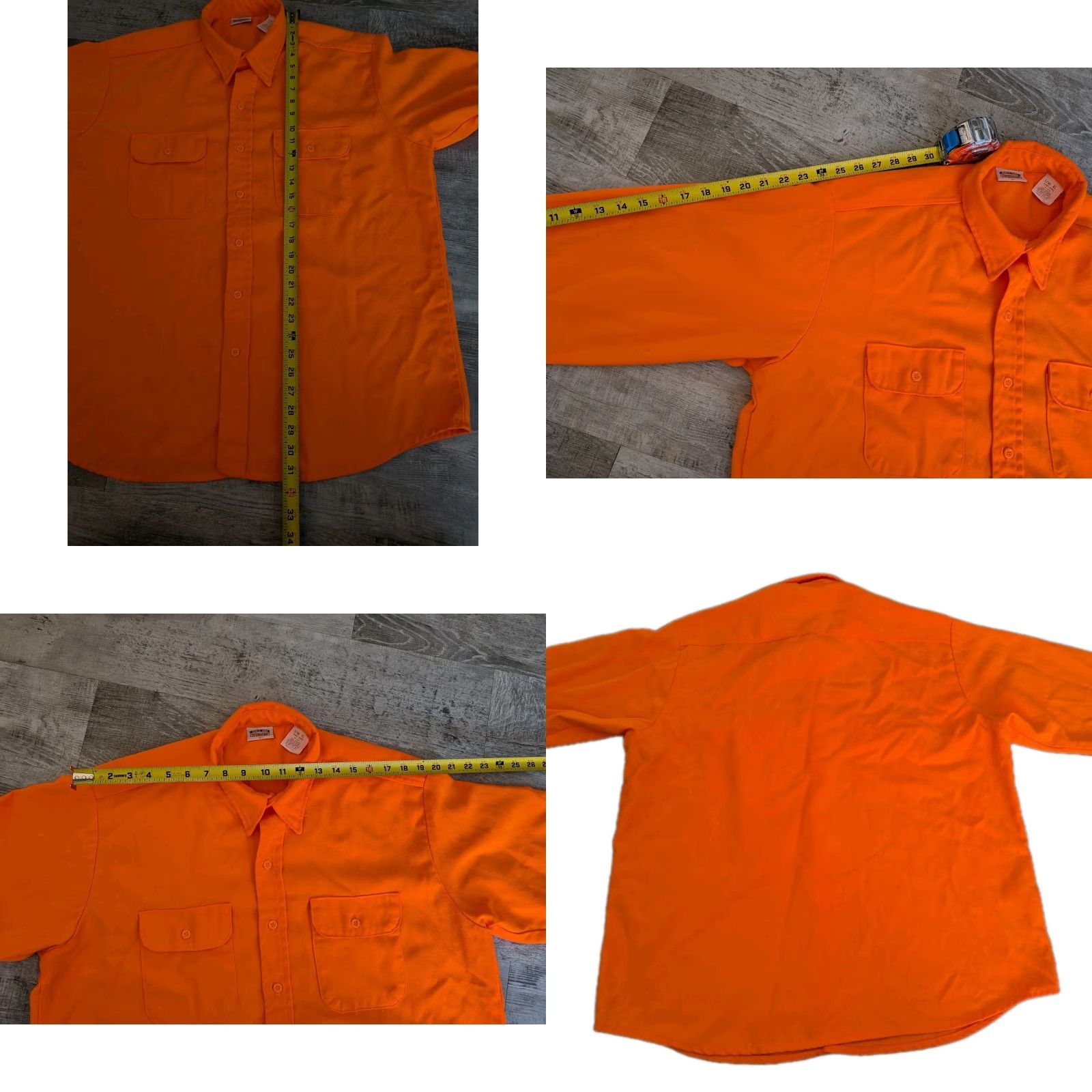 Hunter VINTAGE Five Brother Long Sleeve Button Up Shirt Mens Hunter Orange USA Made XL Casual Workwear Shirts Size US XL / EU 56 / 4 - 8 Thumbnail